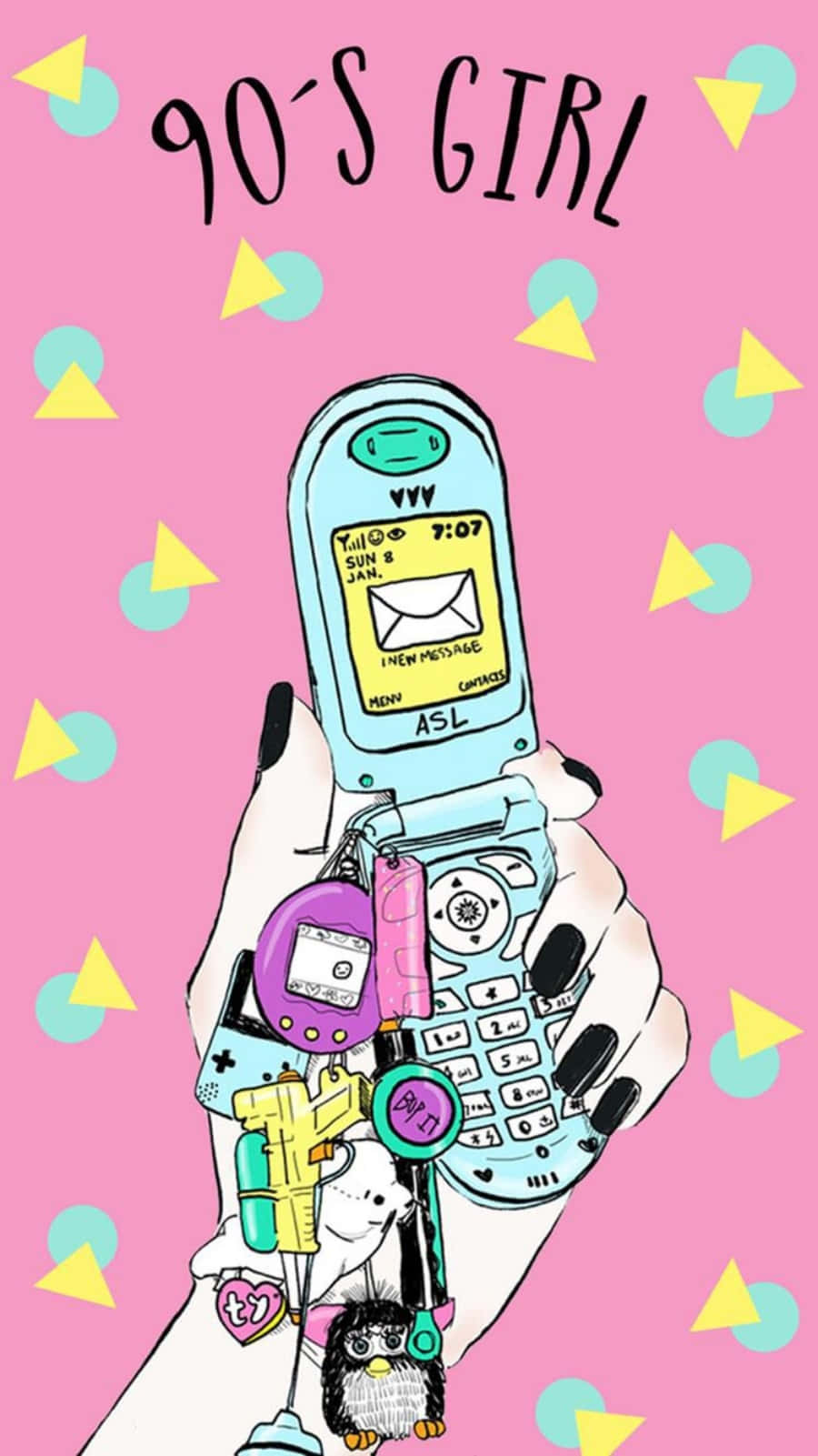 Girly Tumblr Pink 90s Girl Background