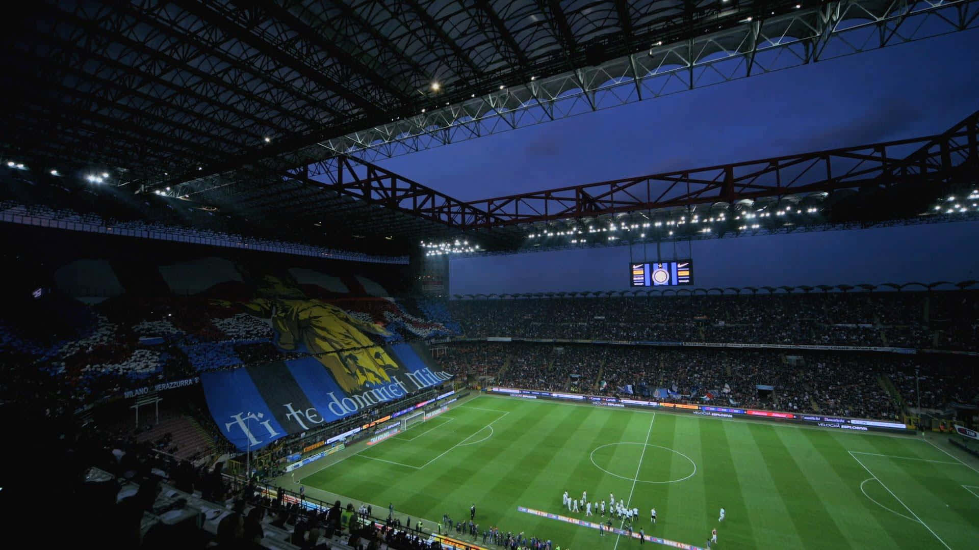 Giuseppe Meazza Stadium Night Match Background