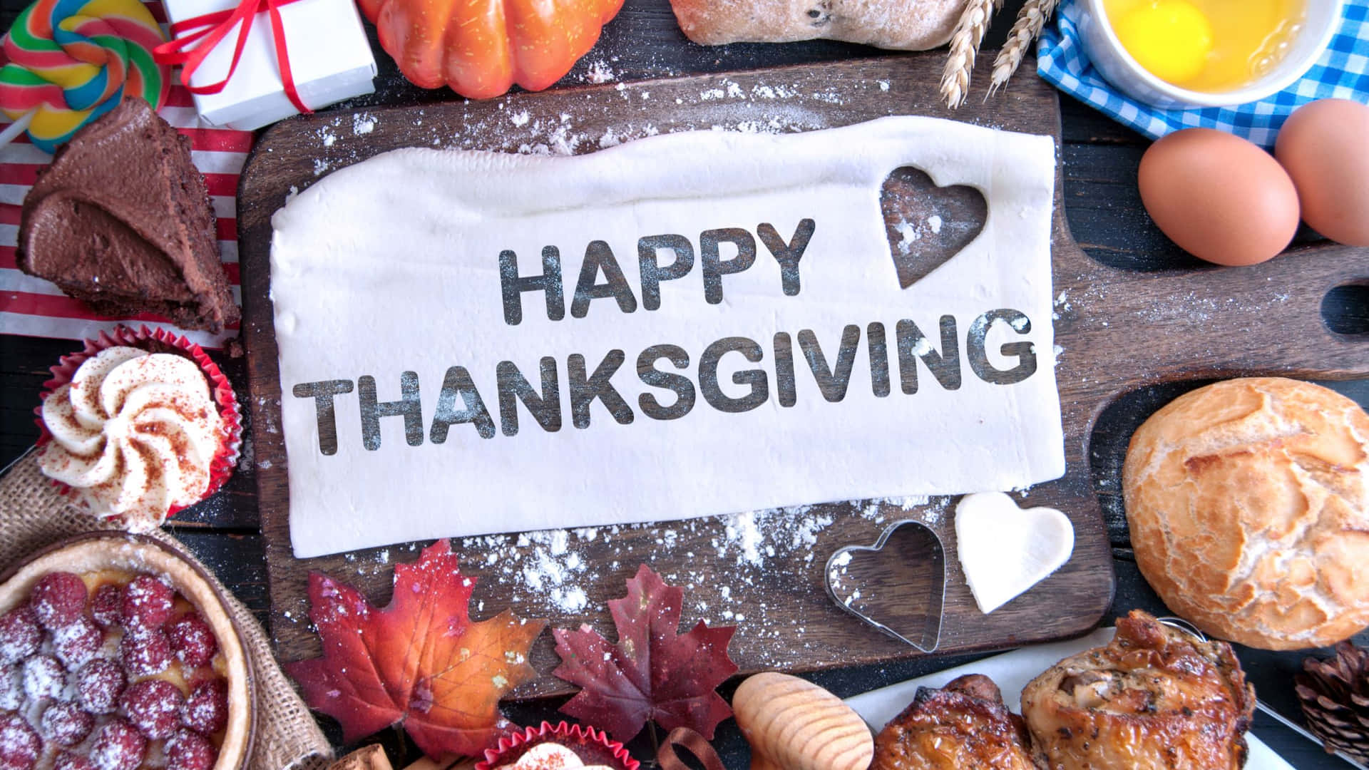 Give Thanks At The Thanksgiving Table Background