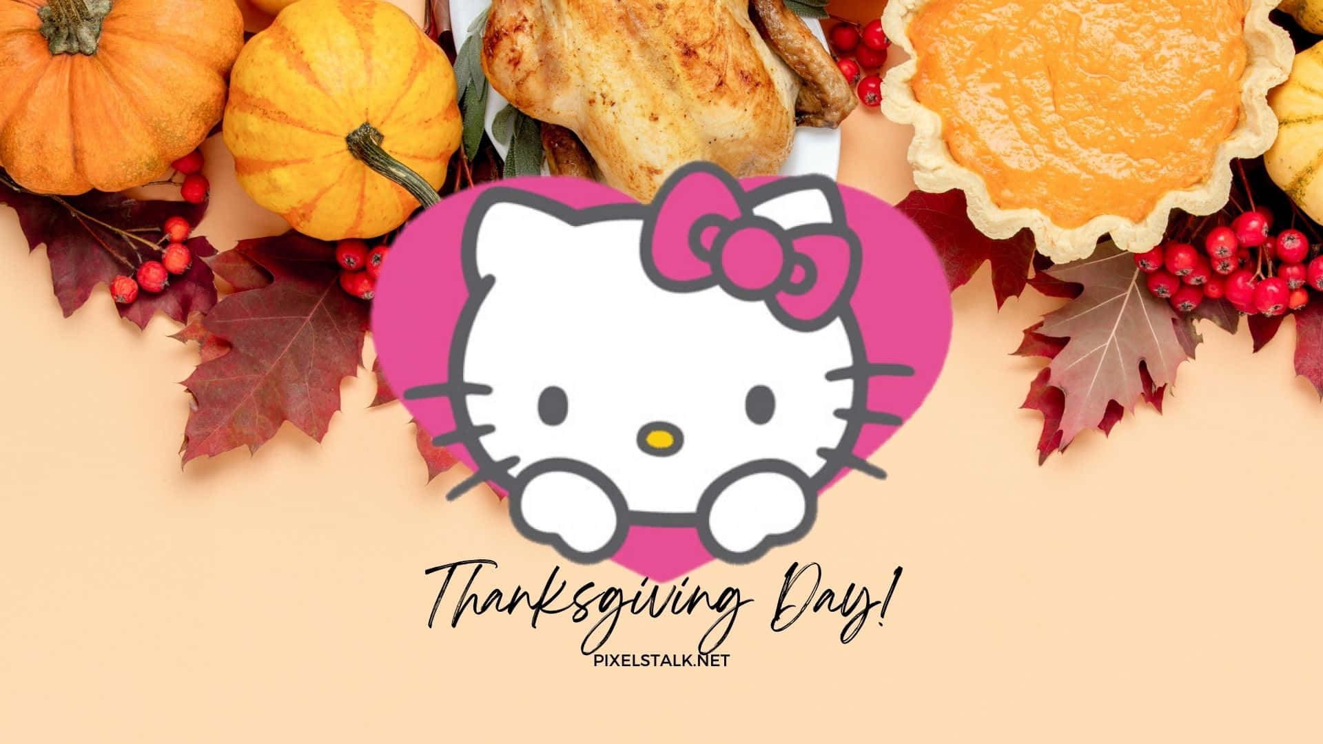 Give Thanks With Hello Kitty Background
