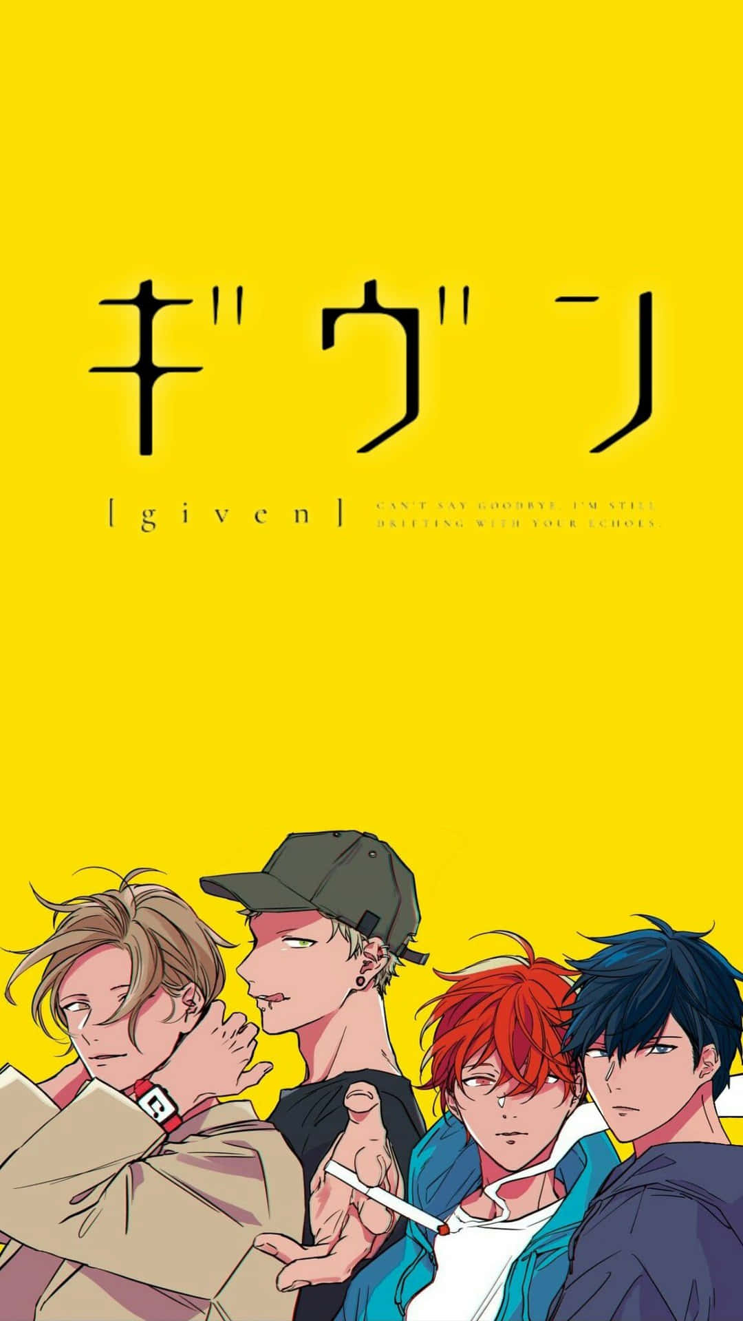 Given Anime Band On Yellow Background