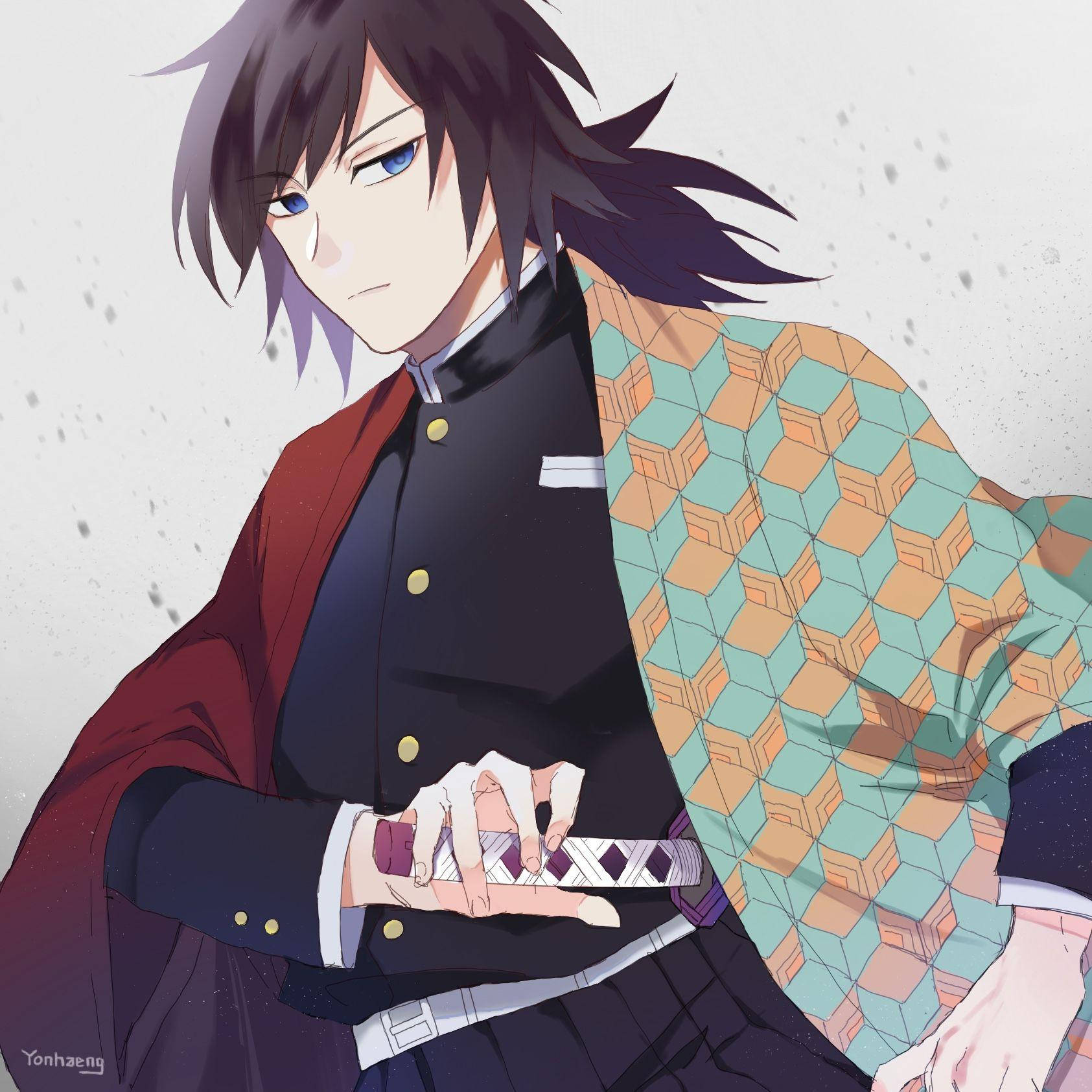Giyuu Tomioka With Hidden Sword Background