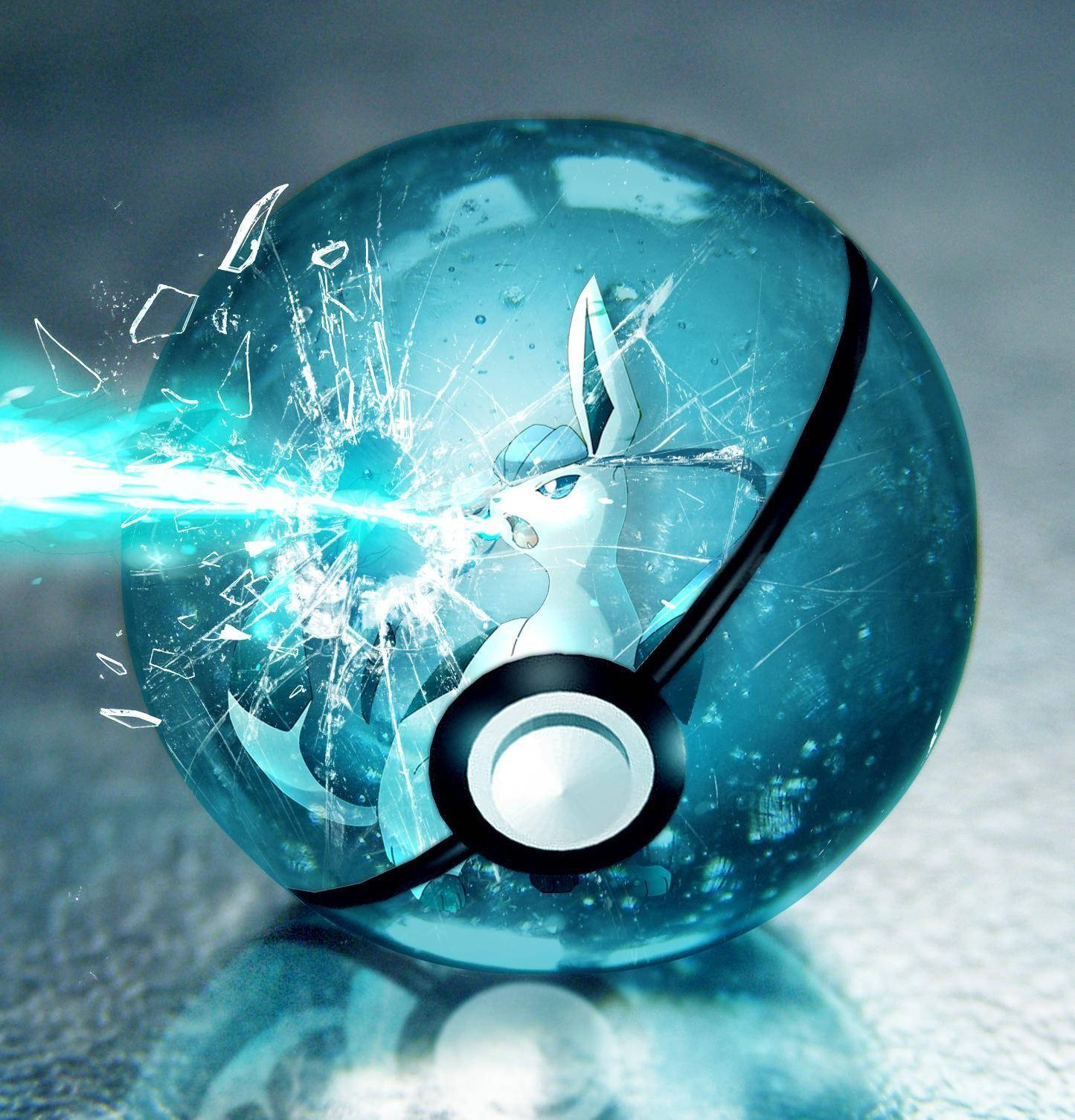 Glaceon Inside A Pokéball - Ready To Battle! Background