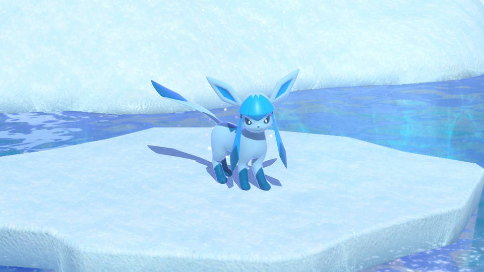 Glaceon On An Ice Cap In All Its Frozen Glory