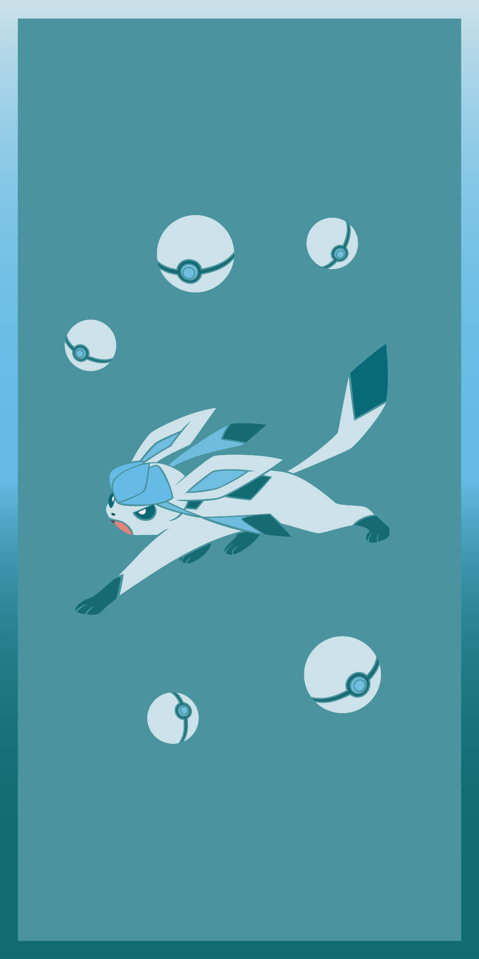 Glaceon, The Fairy-type Pokémon, Stands In Defiance Of Her Opponents. Background
