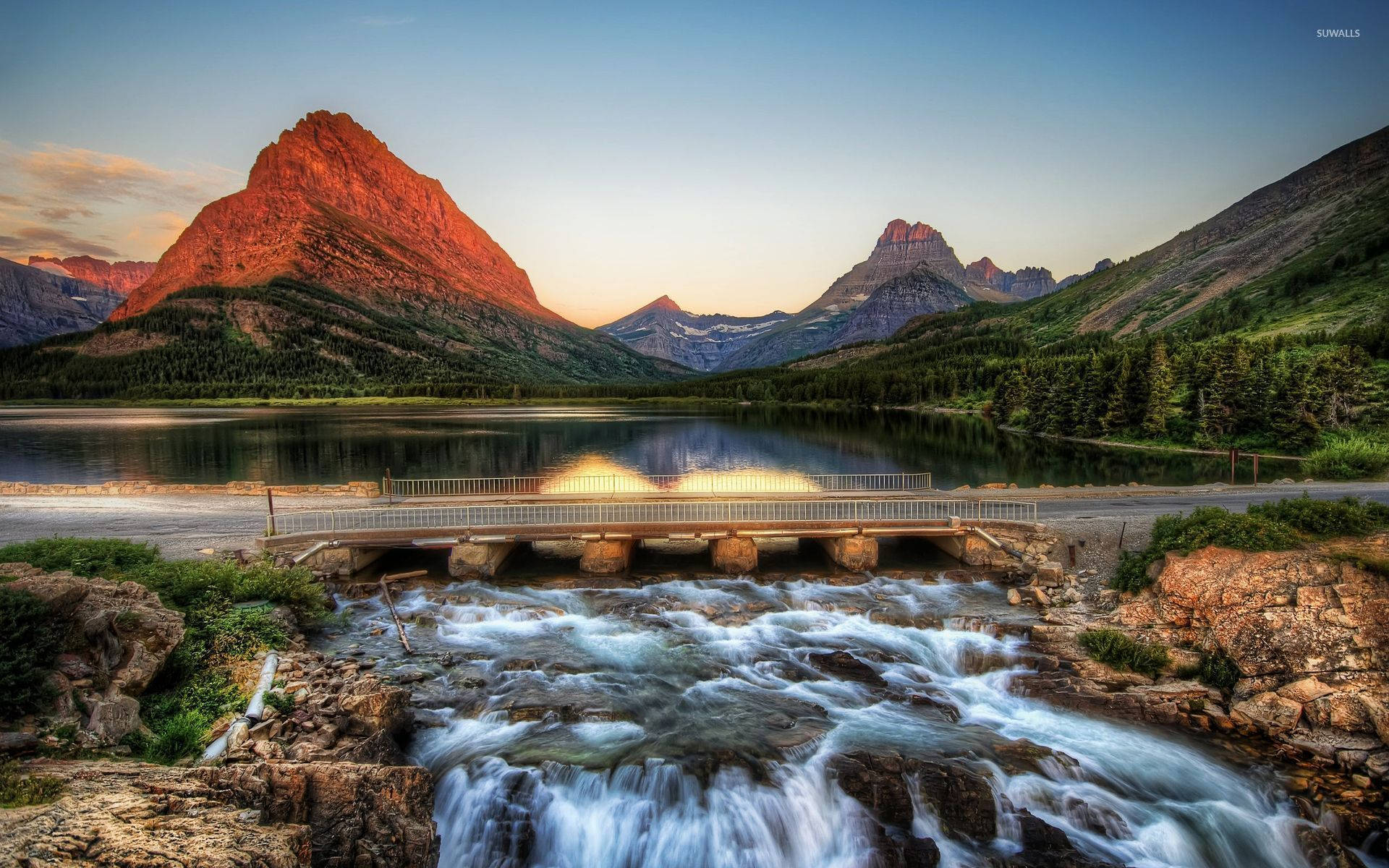 Glacier National Park Bridge Background