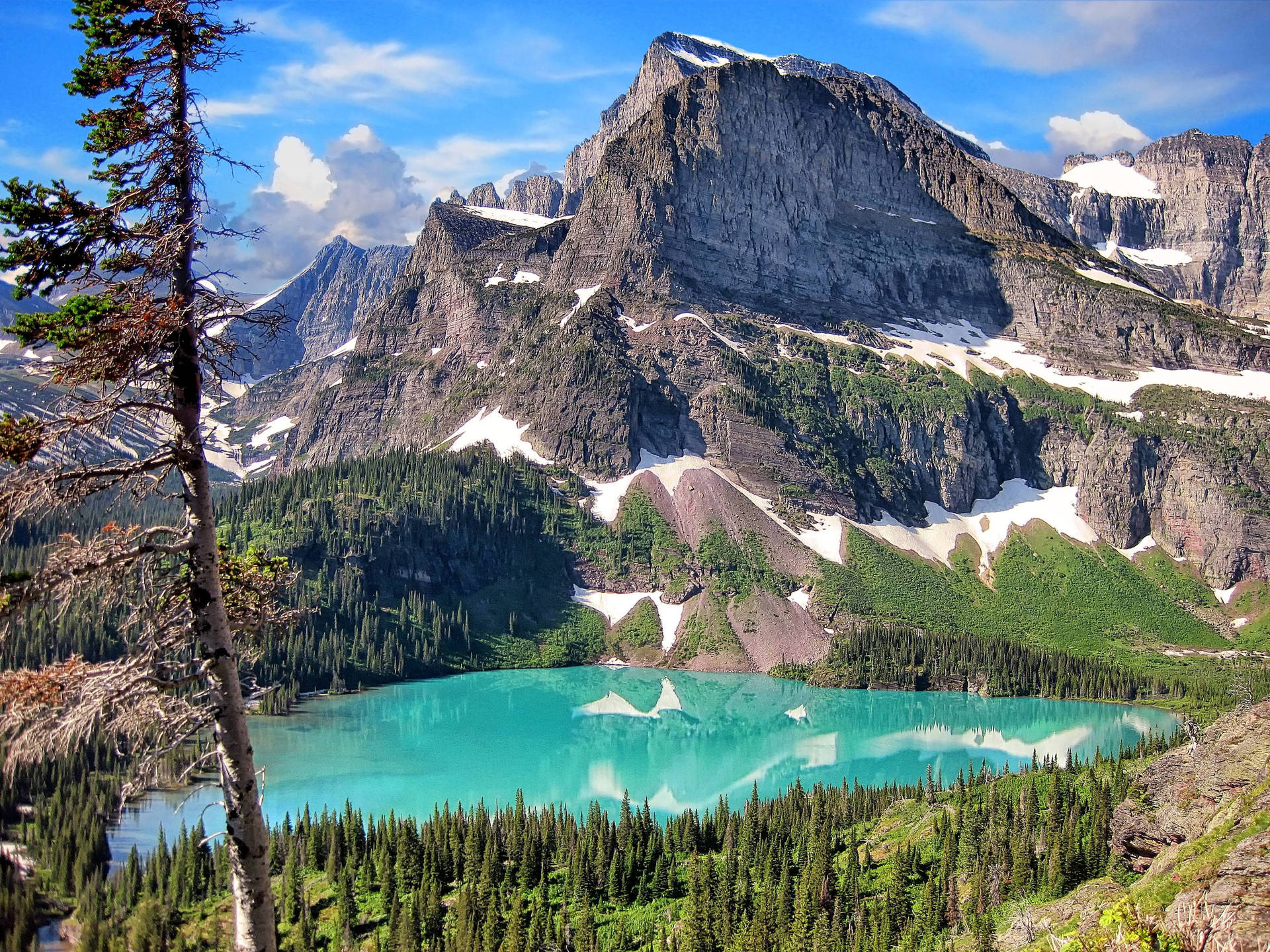 Glacier National Park Bright Lake Background