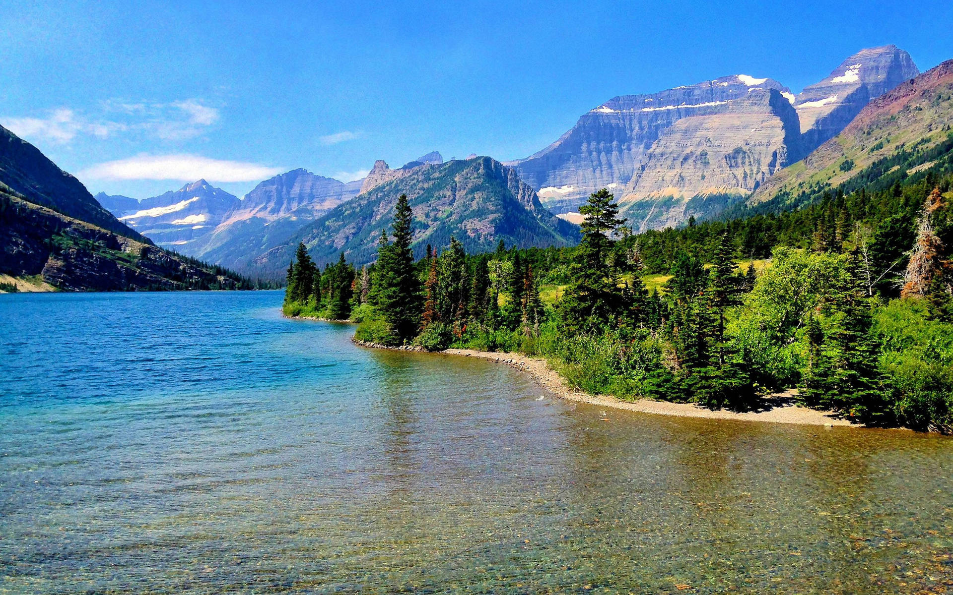 Glacier National Park Lake Shore Background