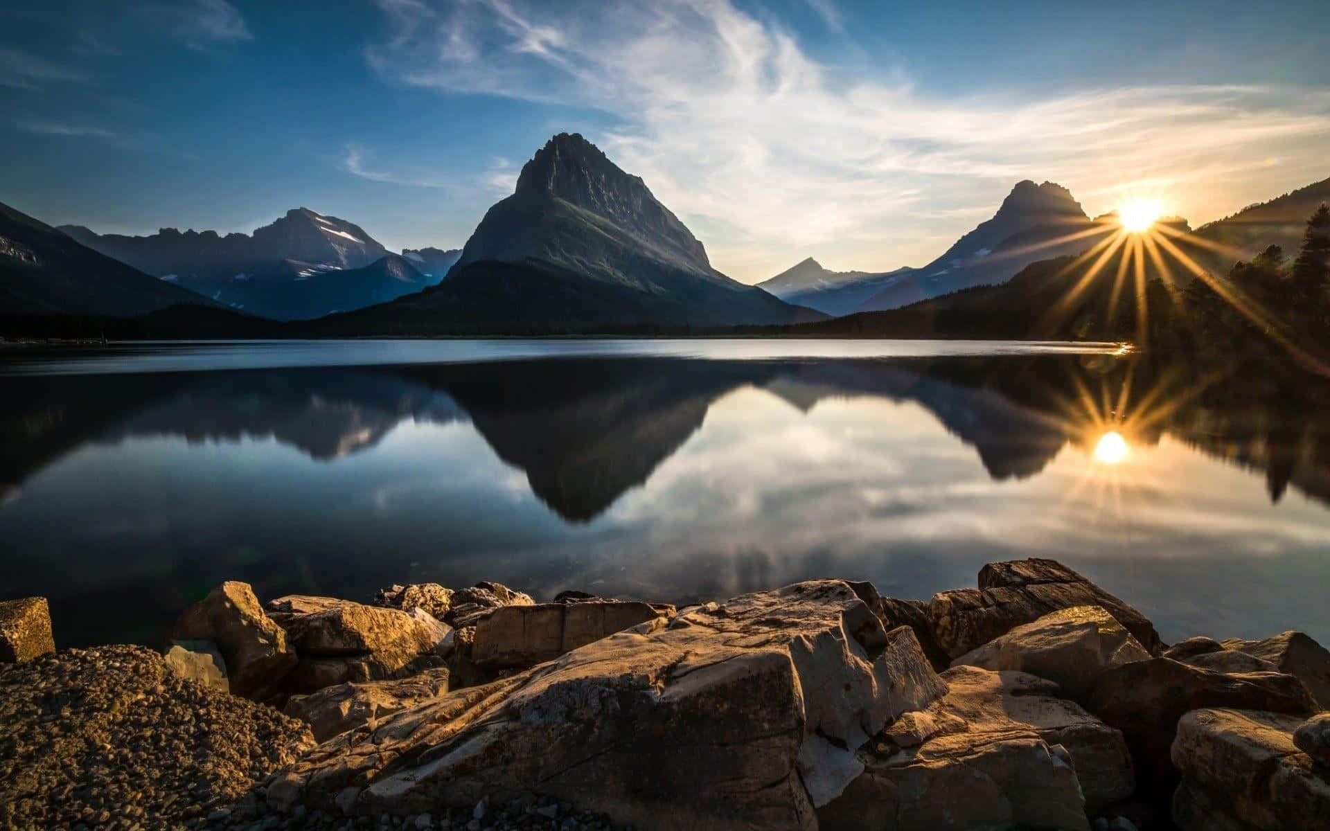 Glacier National Park Mountain Landscape Background