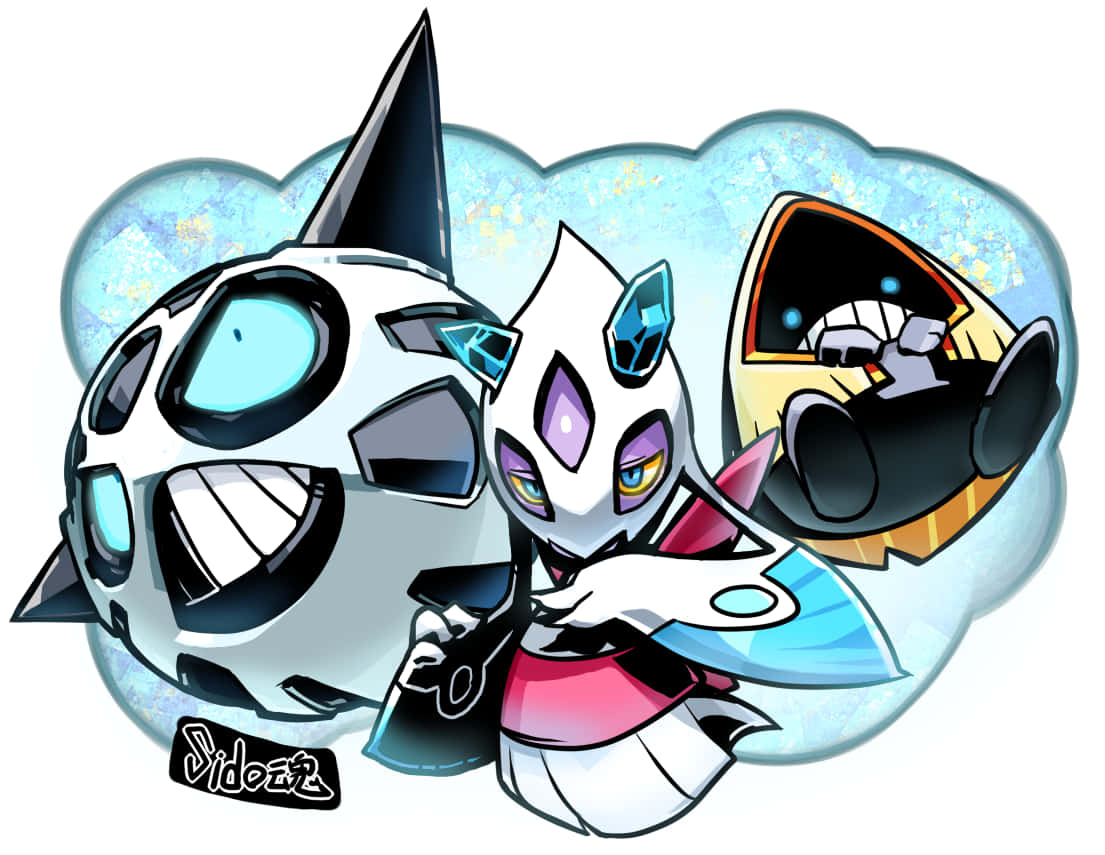 Glalie, Froslass, And Snorunt White Aesthetic Desktop