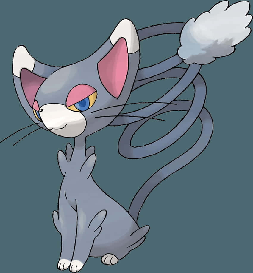 Glameow Gray Background Official Art Background