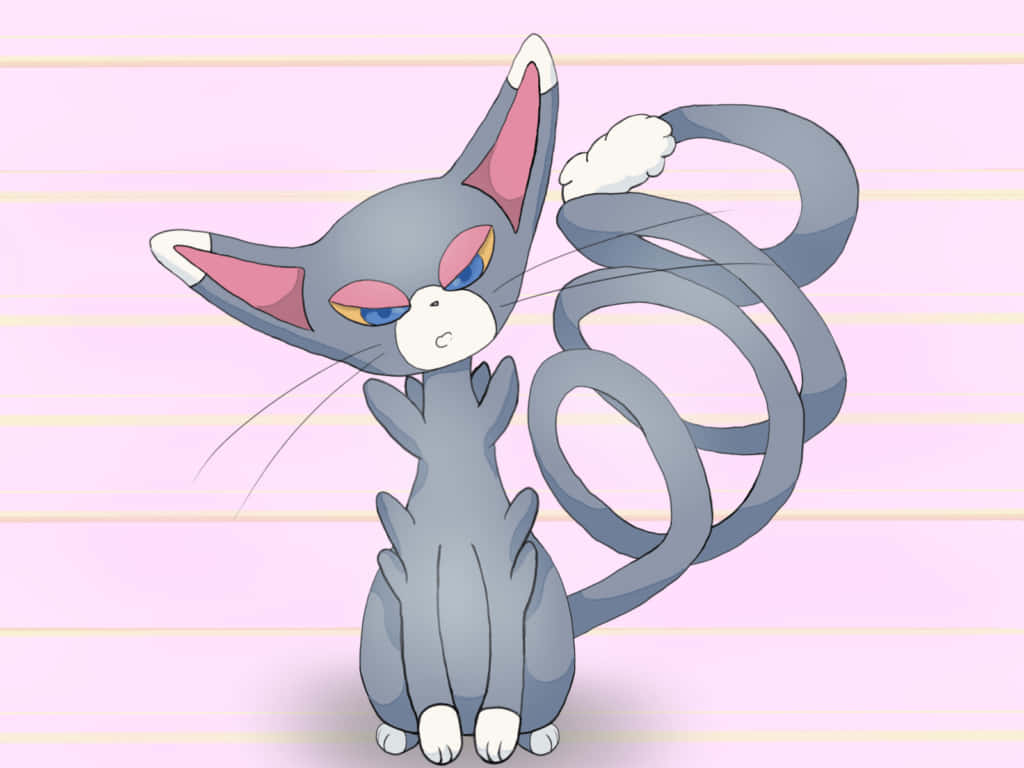 Glameow Pink Background Background