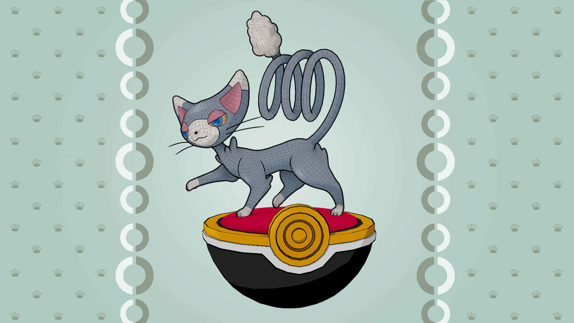 Glameow Pokeball Standing Background
