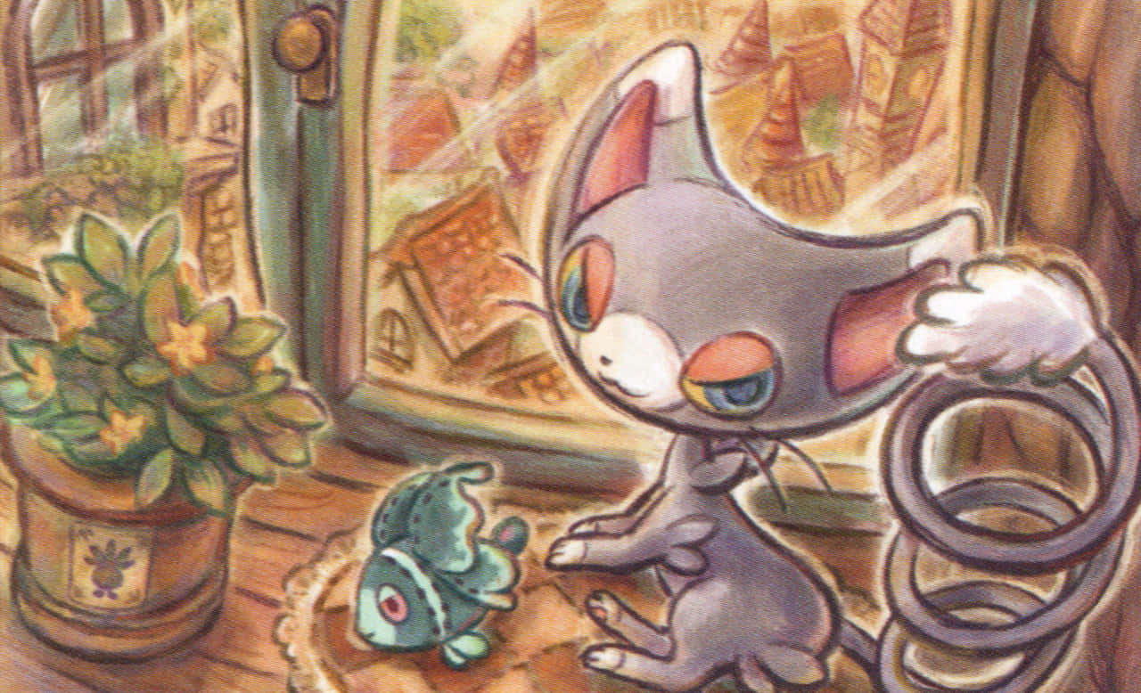 Glameow With Finneon Background