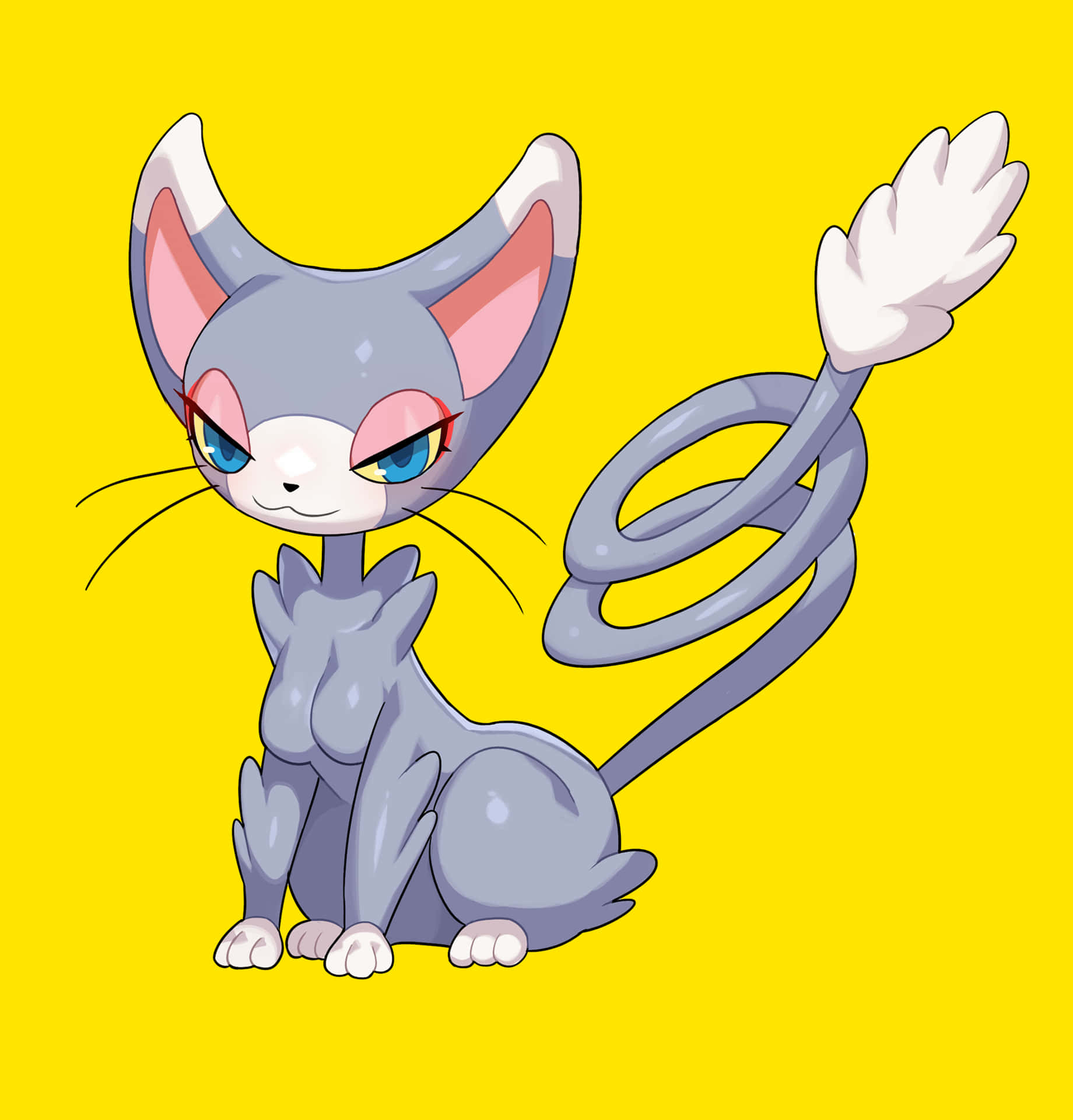 Glameow Yellow Background Background