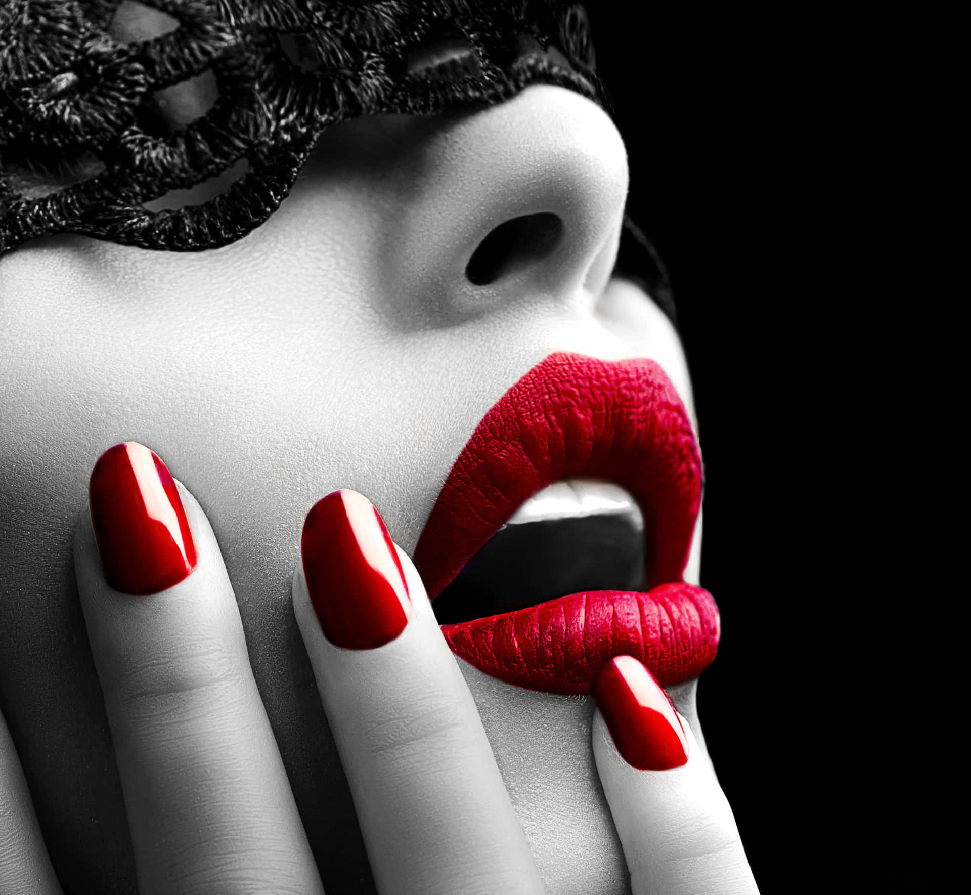 Glamorous Red Lips Background