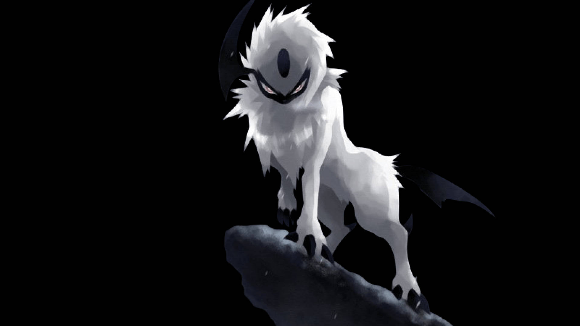 Glaring Absol On Cliff Top