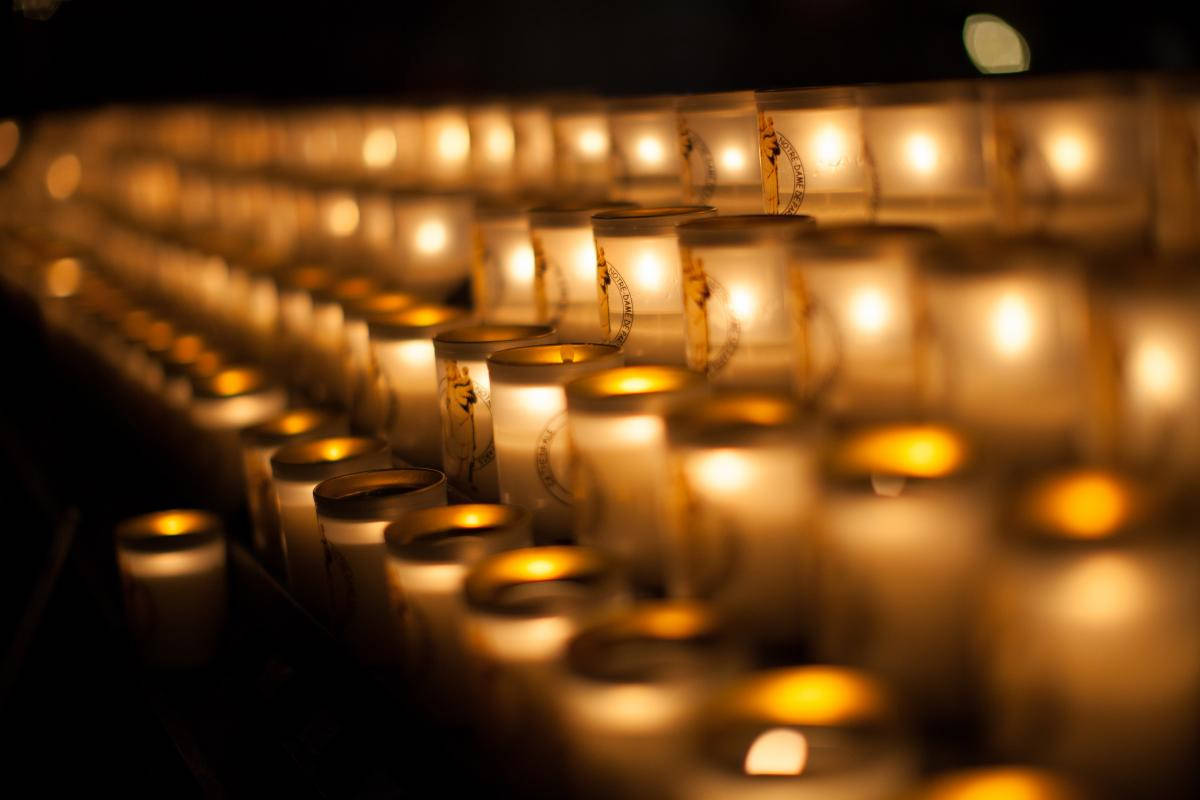 Glass Candles Condolence Background