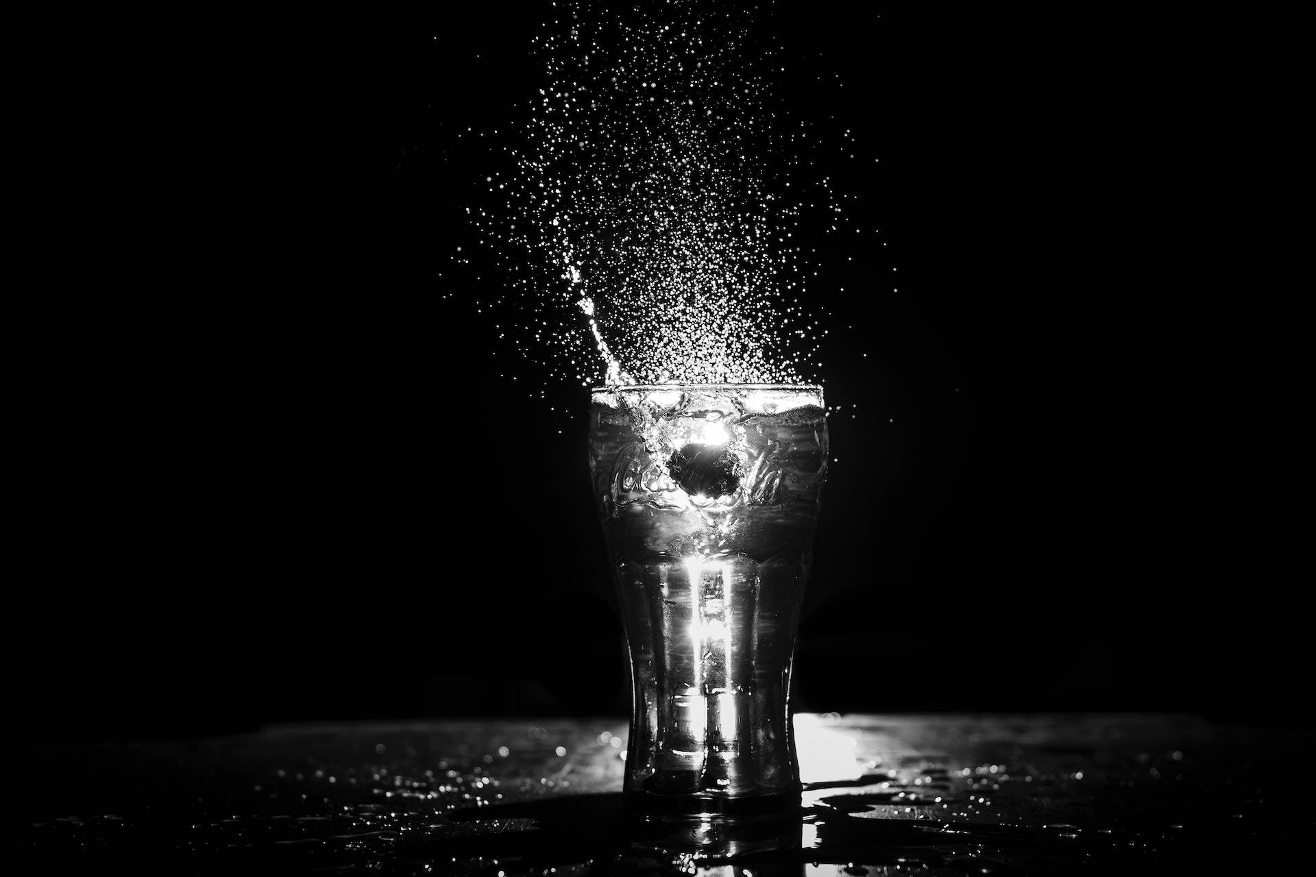 Glass Filled With Water Black Pc Background