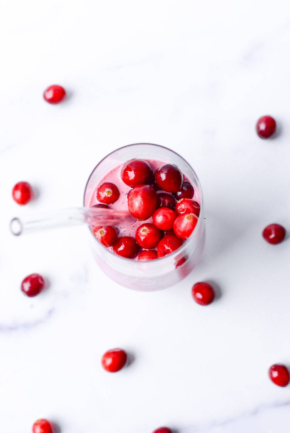 Glass Of Fresh Cranberry Background