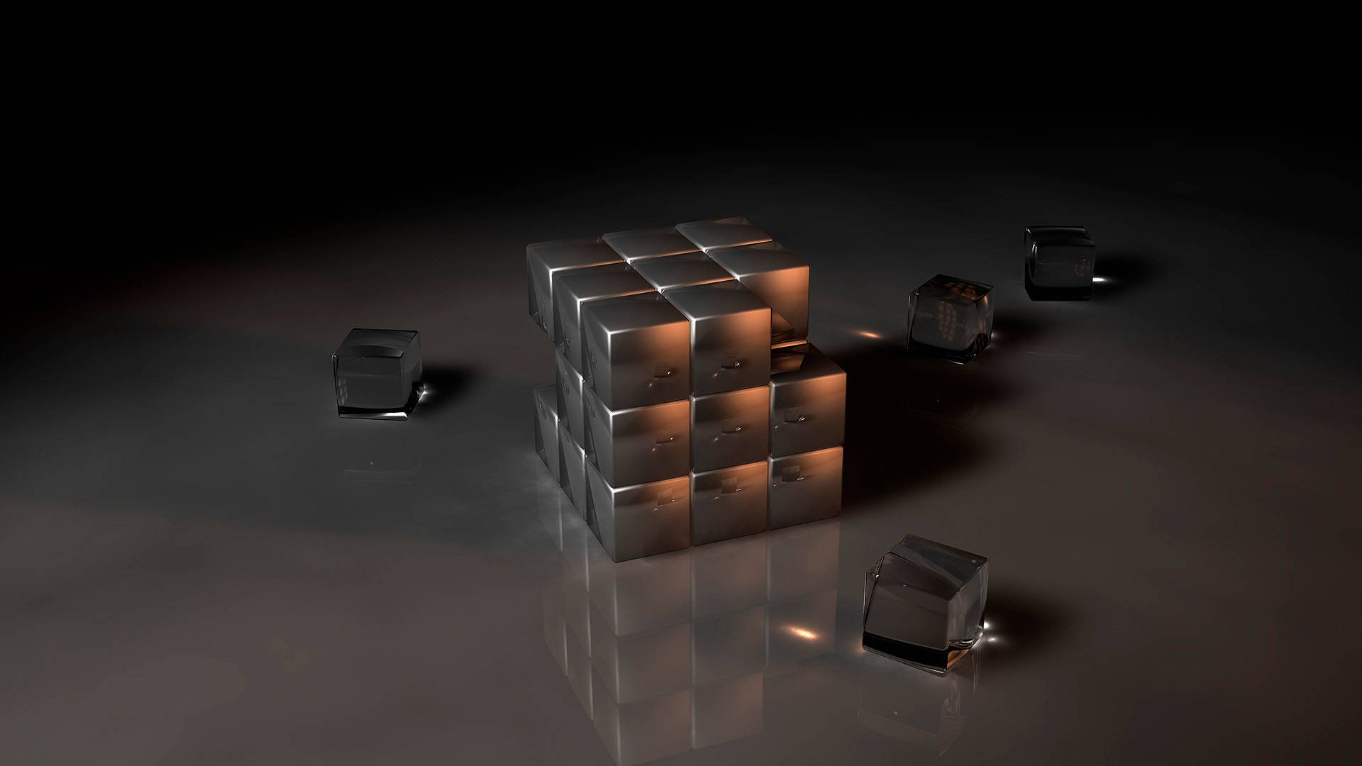 Glass Rubik's Cube 3d Full Background