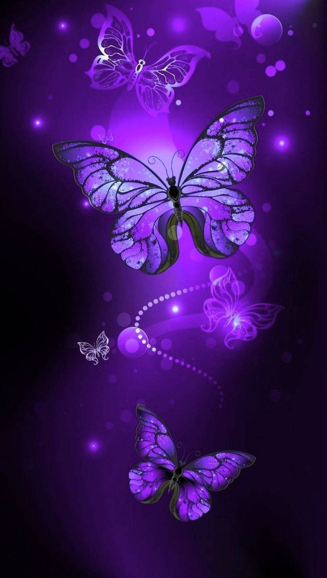 Glass-winged Purple Butterfly Phone Background Background