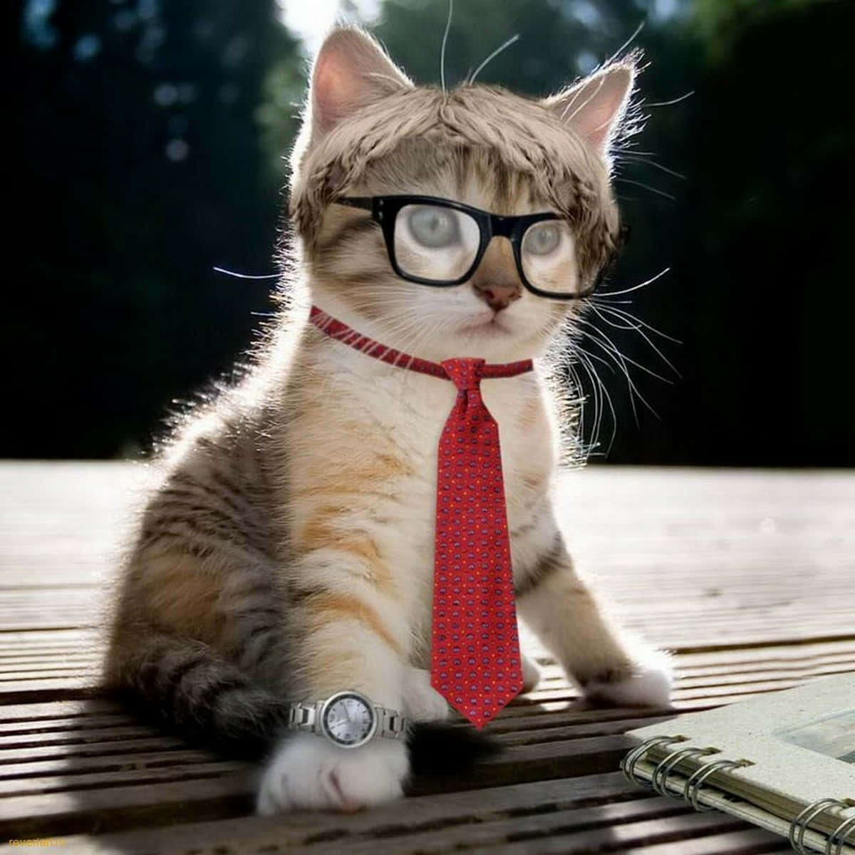 Glasses Cute Cat Pfp Background