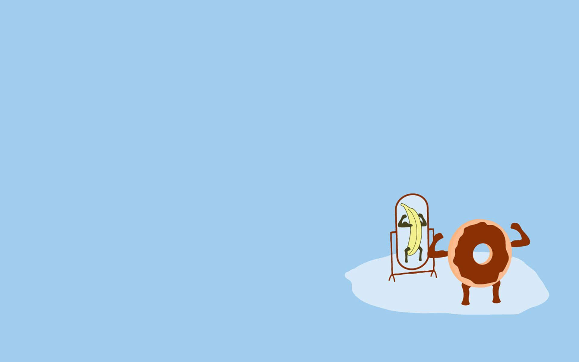 Glazed Reflection: A Delectable Doughnut On A Mirror