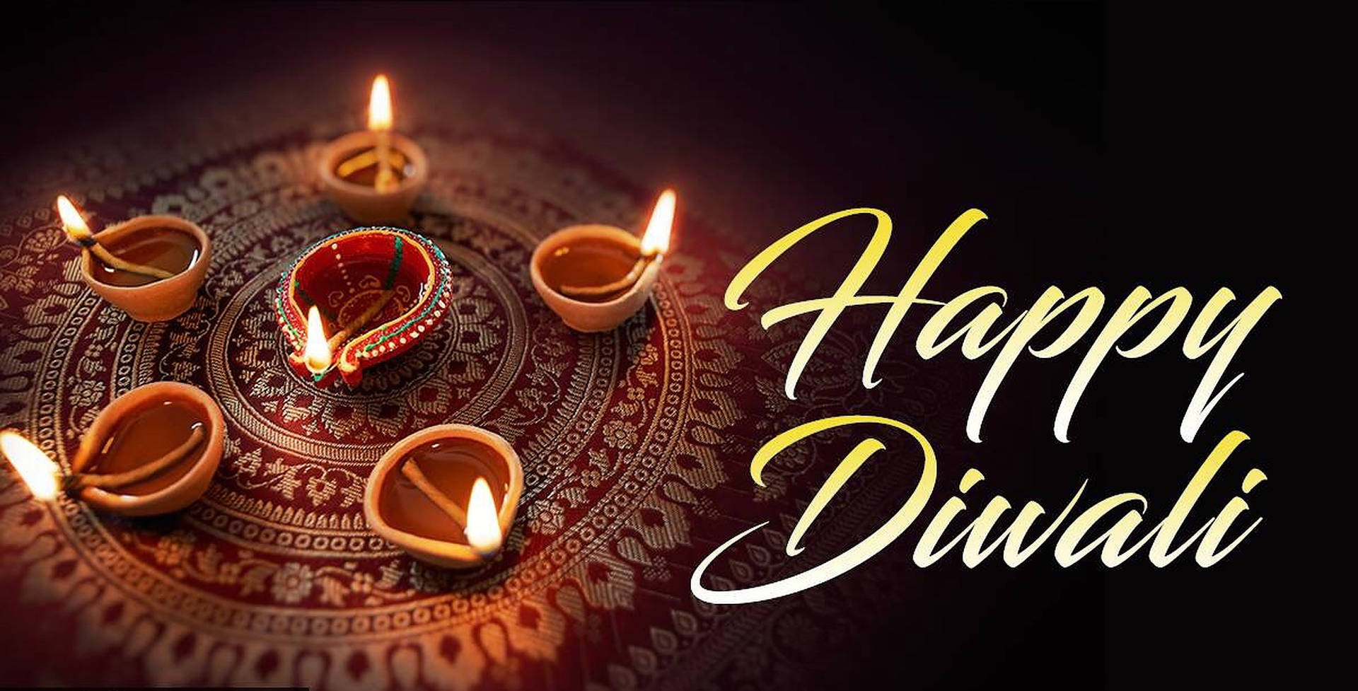 Gleaming Diyas - Enlightening The Spirit Of Diwali Background