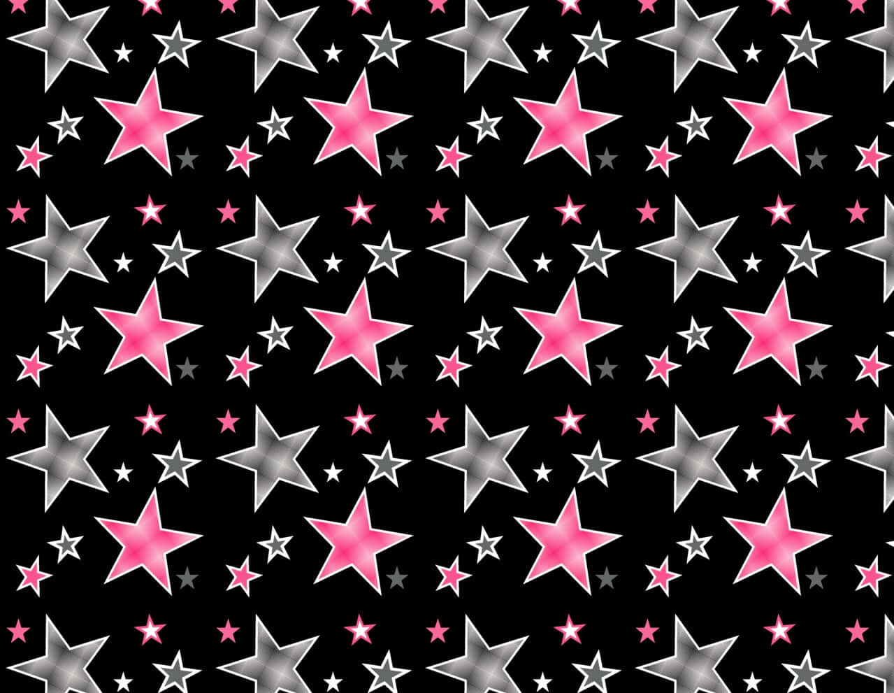 Gleaming Pink Stars In Outer Space Background
