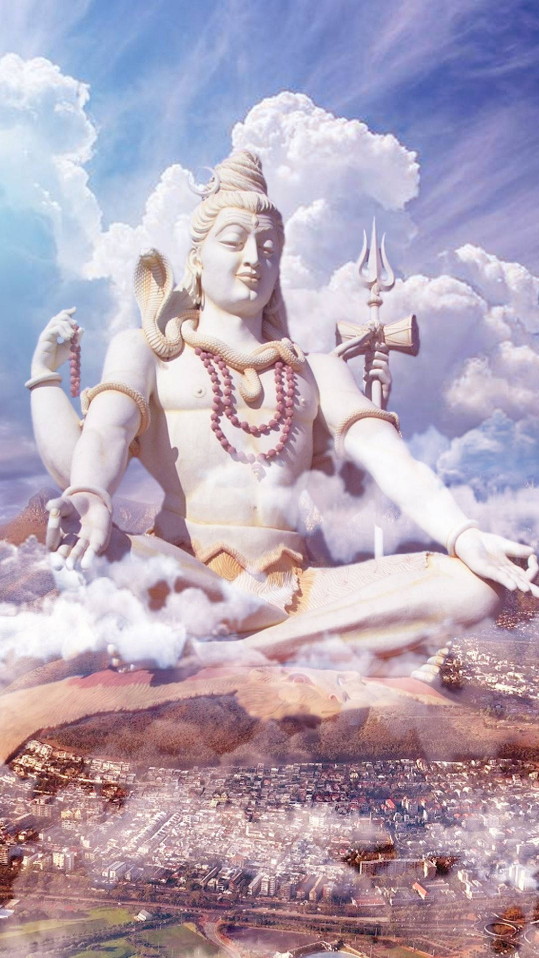 Gleaming Statue Of Lord Shiva Hd Background