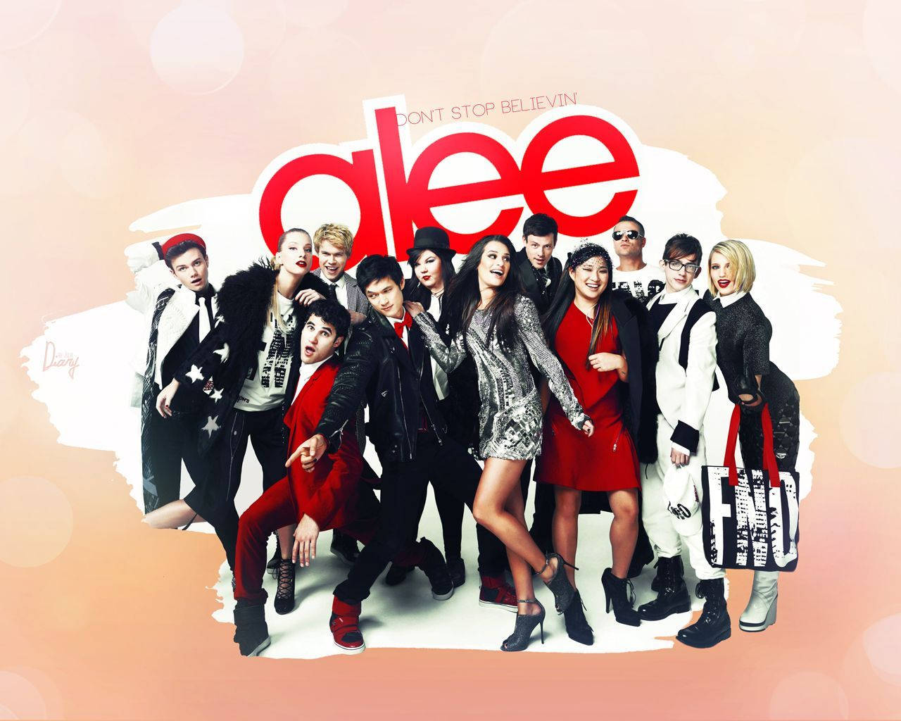 Glee Cast Members In Vogue Illustration