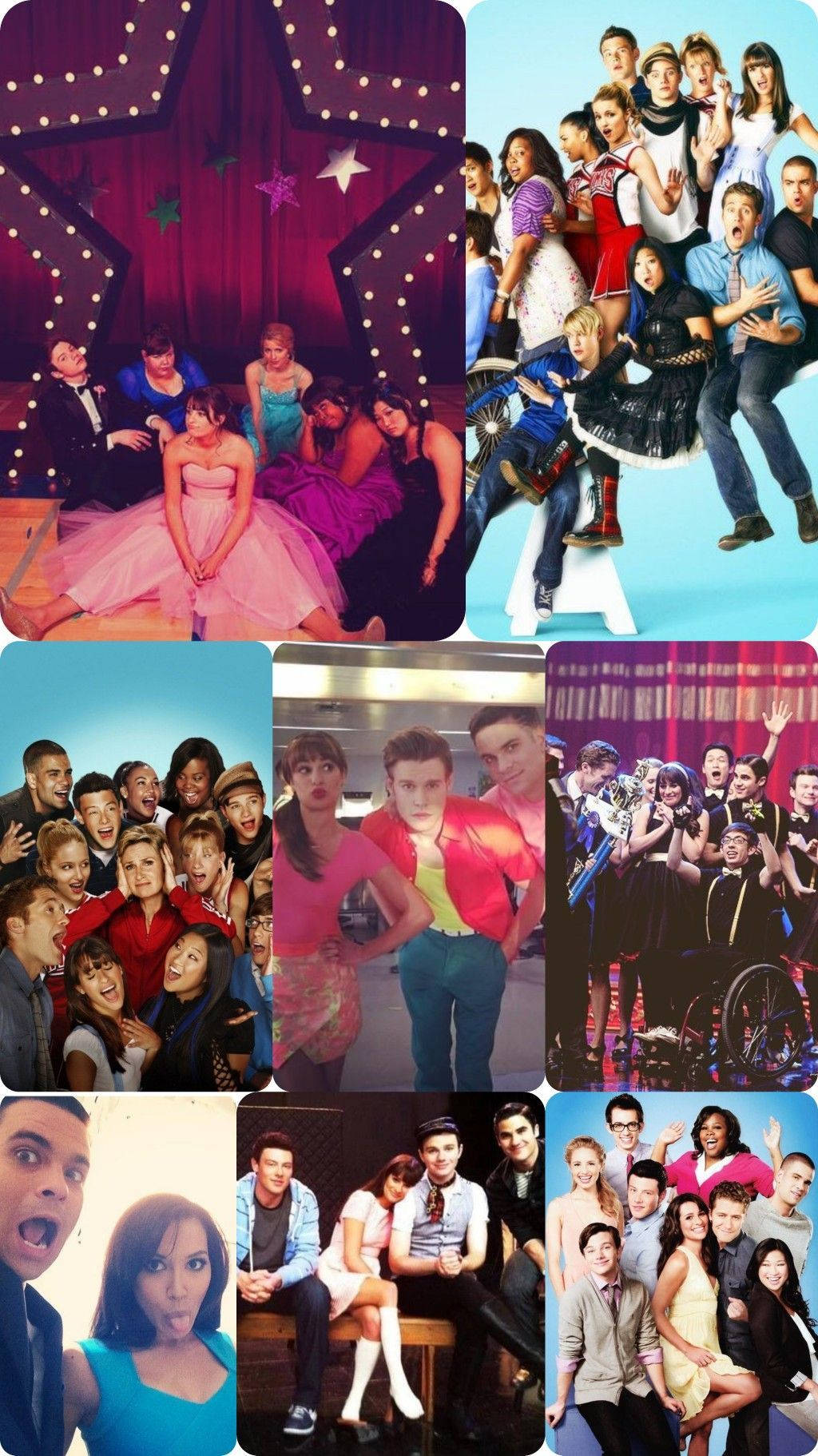 Glee Cast Members Photo Collage