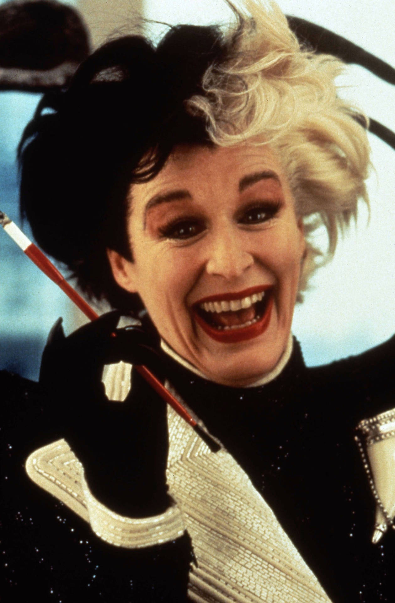 Glenn Close Laughing Cruella De Vil Background