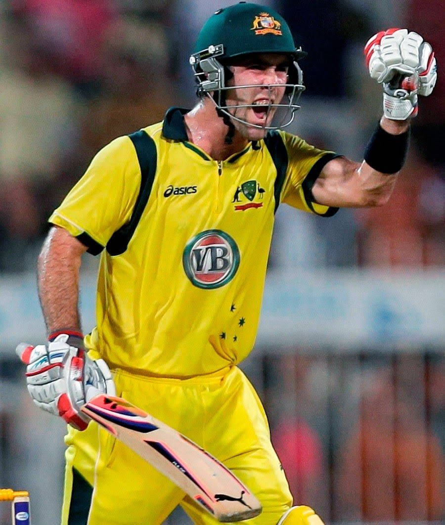 Glenn Maxwell Shouting While Playing Cricket Background