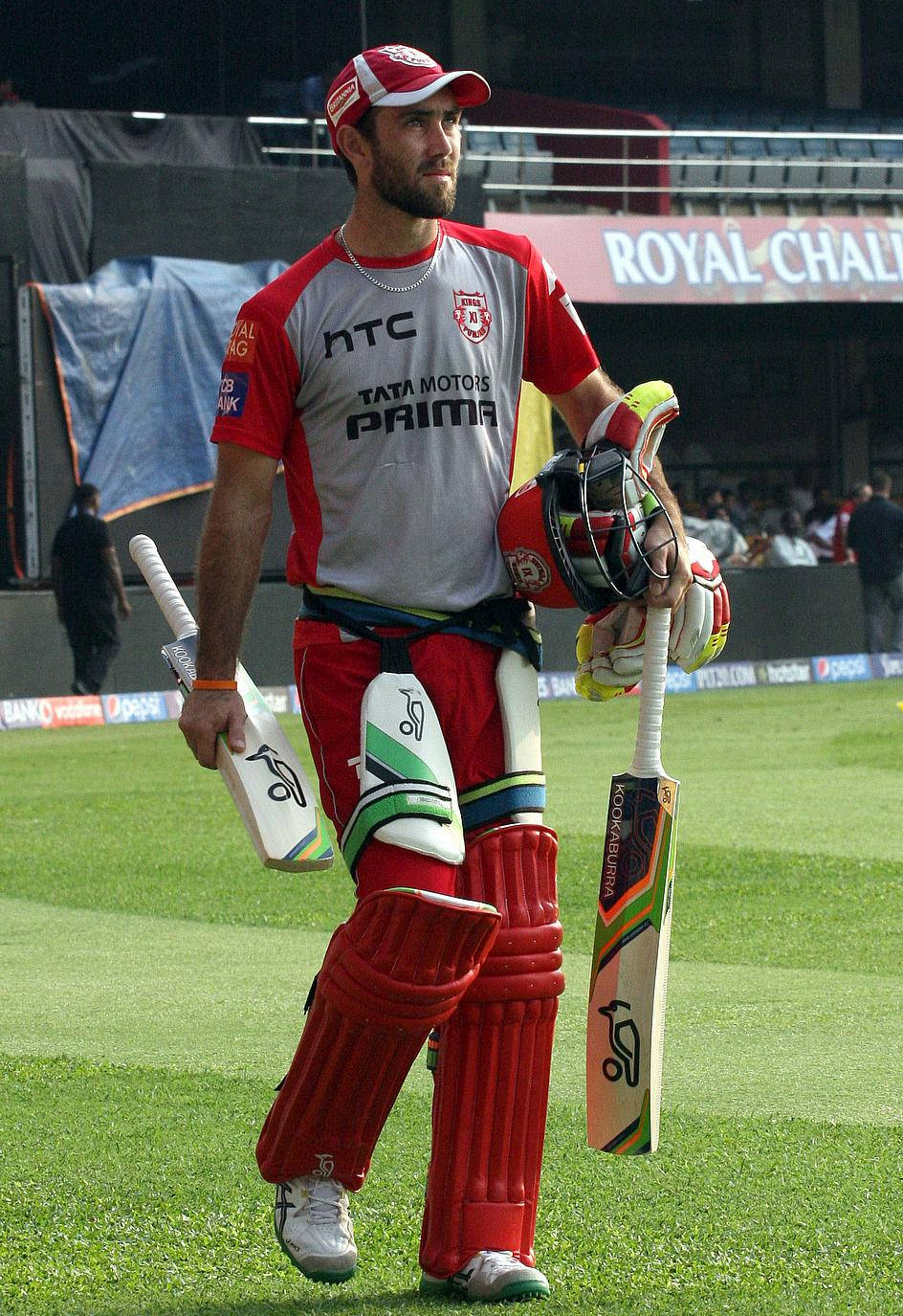 Glenn Maxwell With Cricket Equipment Background
