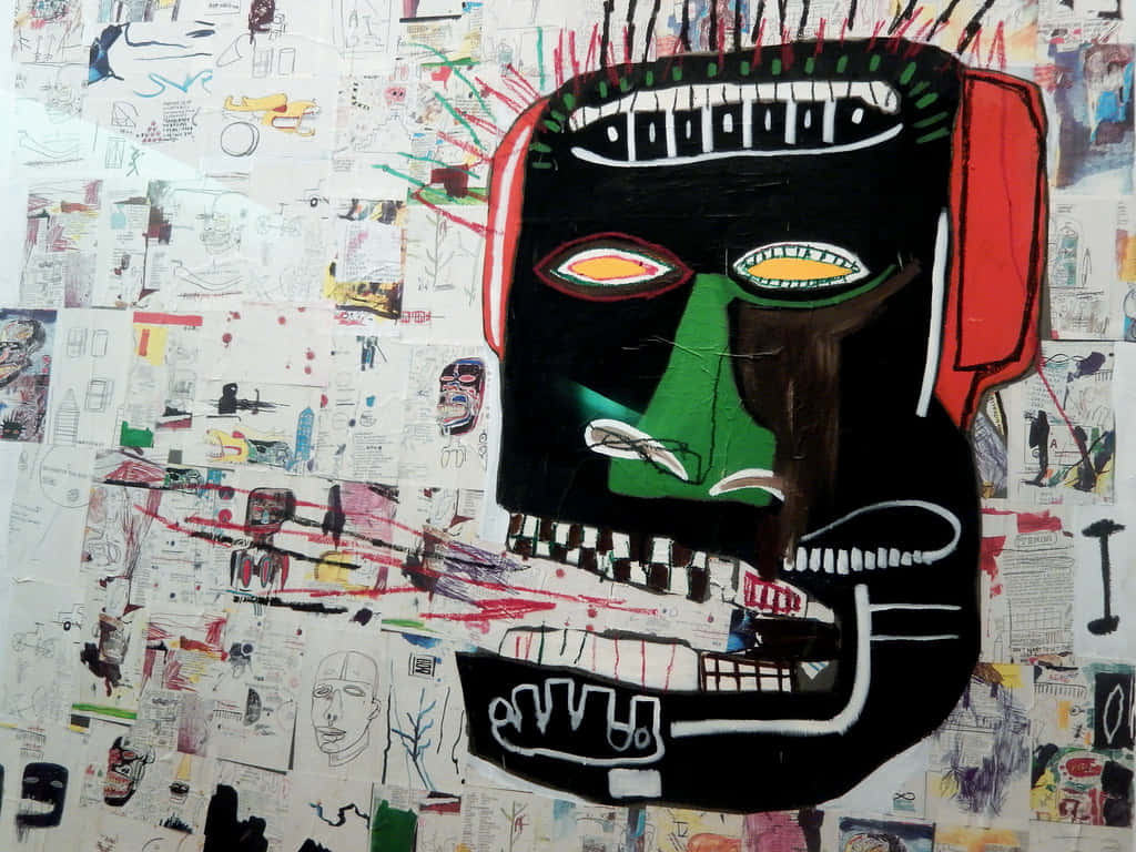 Glenn Painting Of Jean Michel Basquiat Background