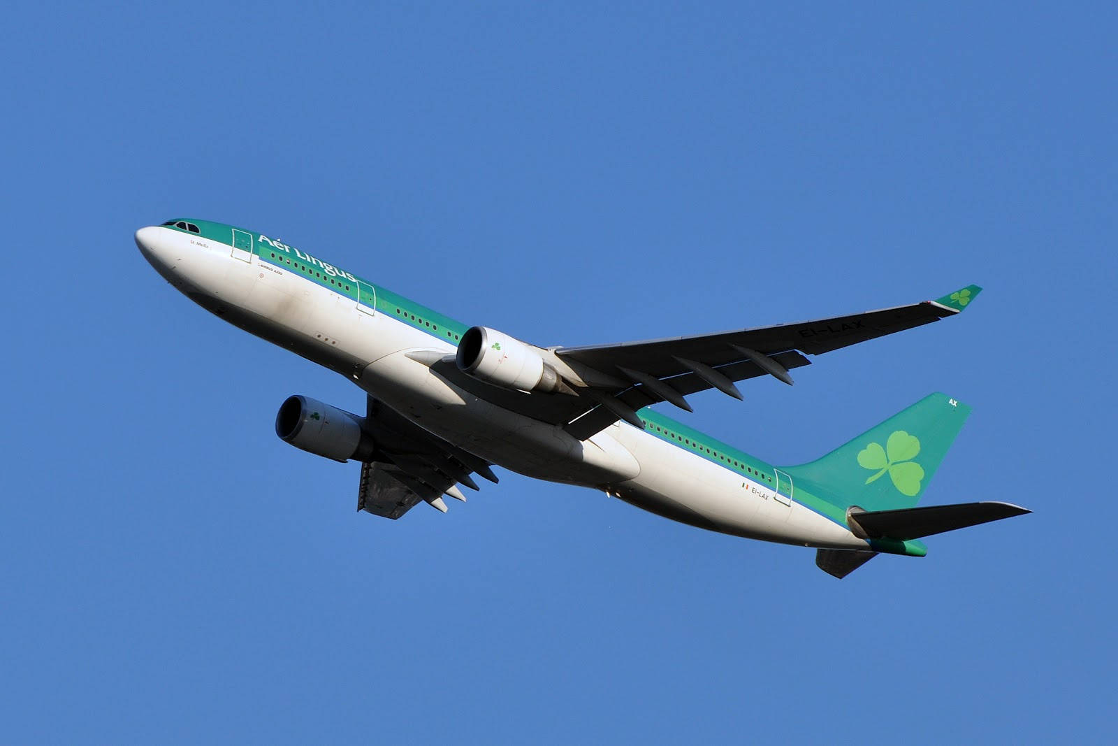 Gliding Aer Lingus Airplane Background