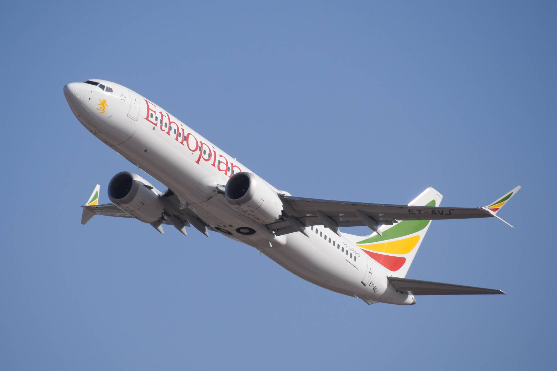 Gliding Ethiopian Airlines Airplane