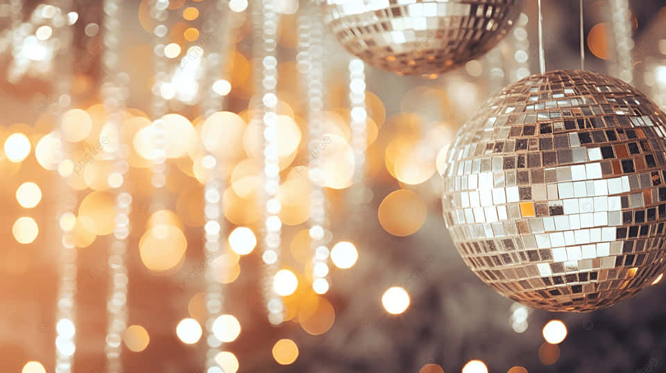 Glimmering Disco Balls Sparkle Background