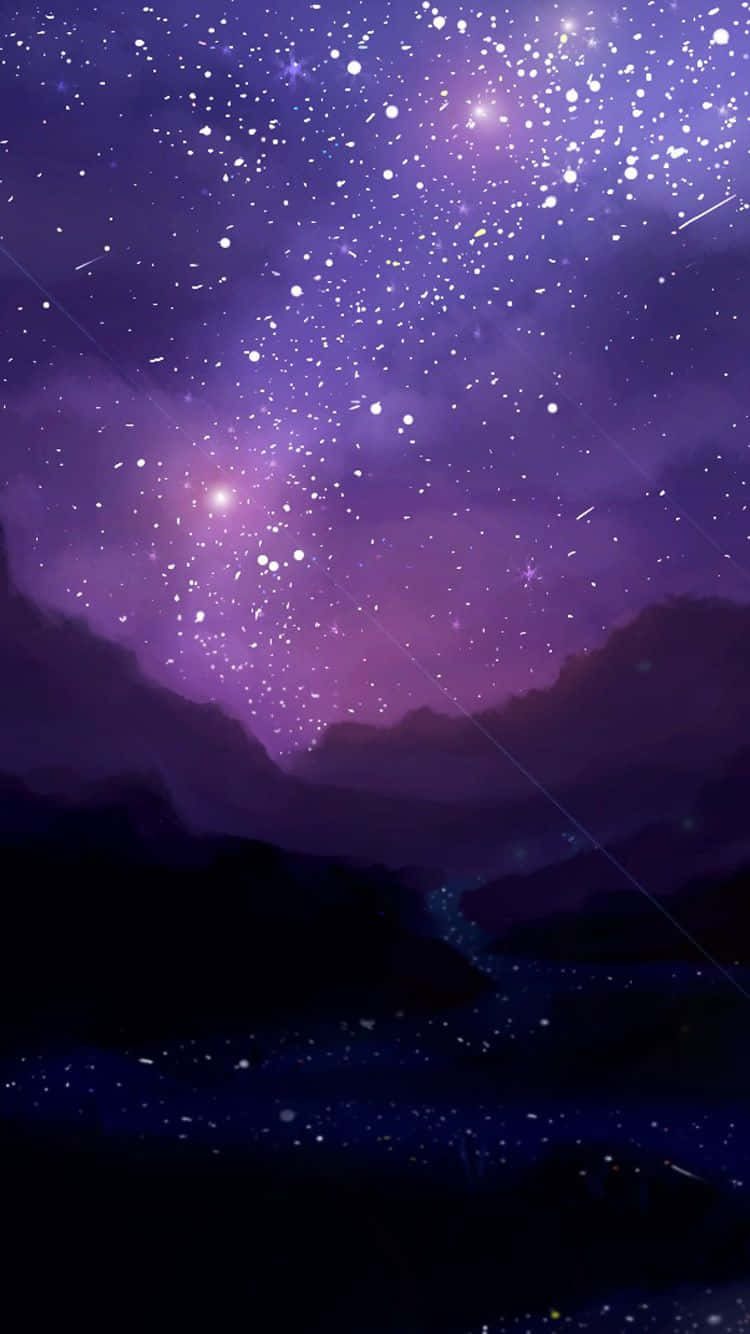 Glimmering Purple Universe Iphone Background