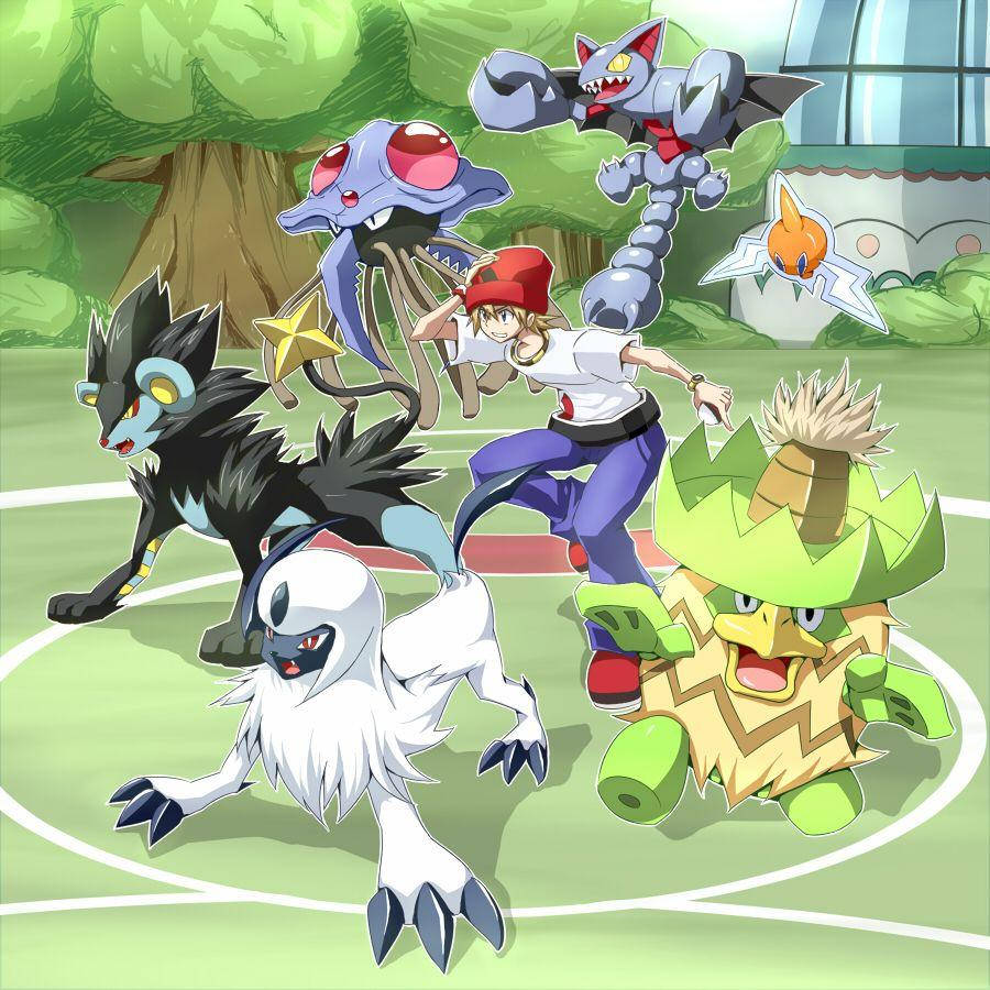 Gliscor With Pokémon's And Trainer Background