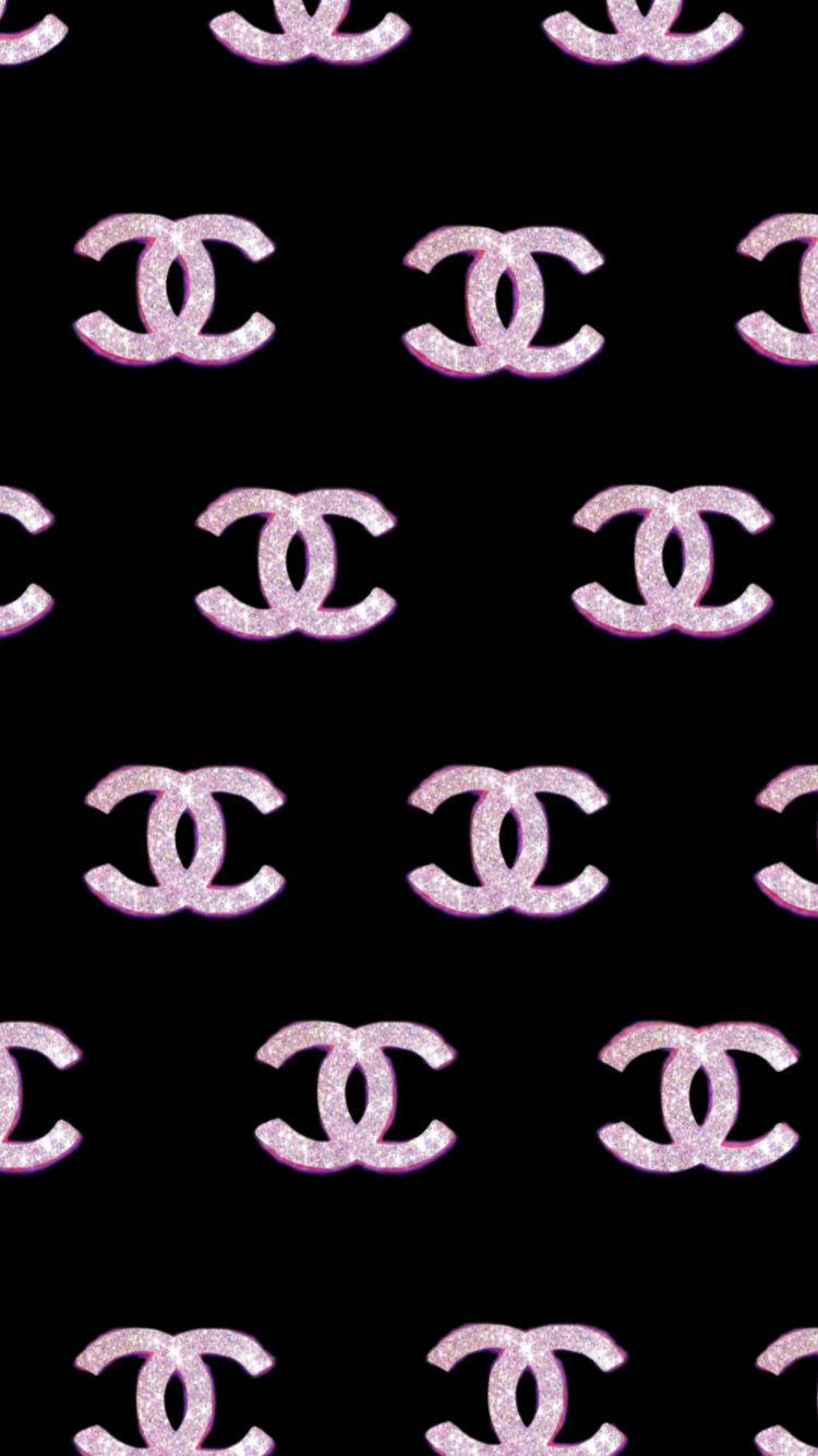 Glistening Pink Chanel Logo Background