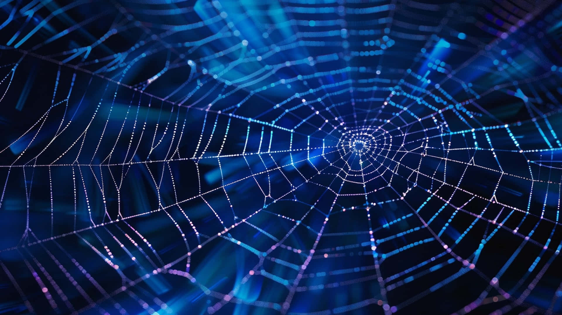 Glistening Spider Web Night Background