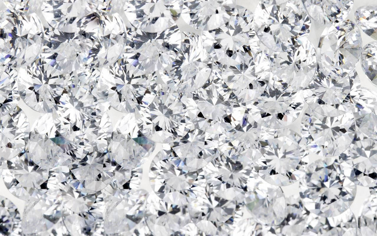 Glistening White Diamond Crystals