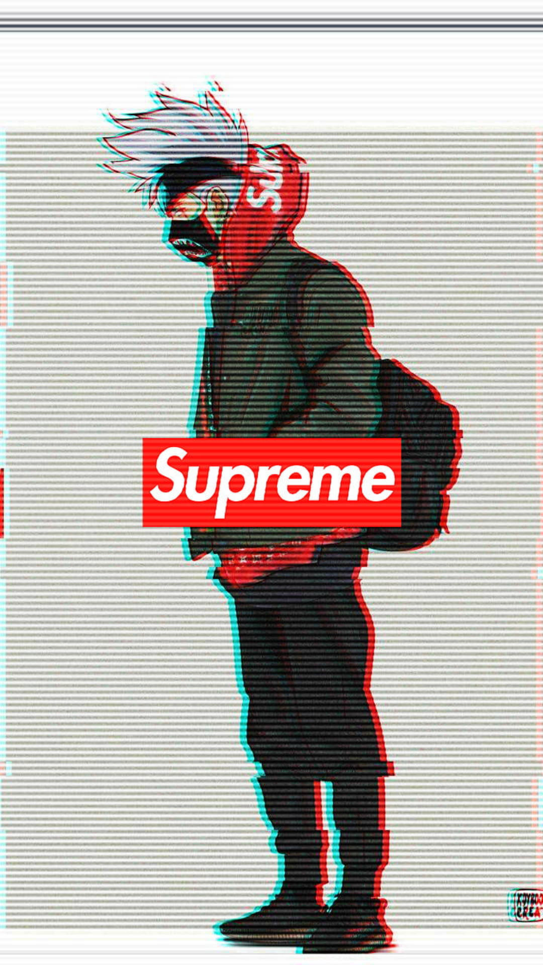 Glitch Effect On Kakashi Hatake Supreme Background