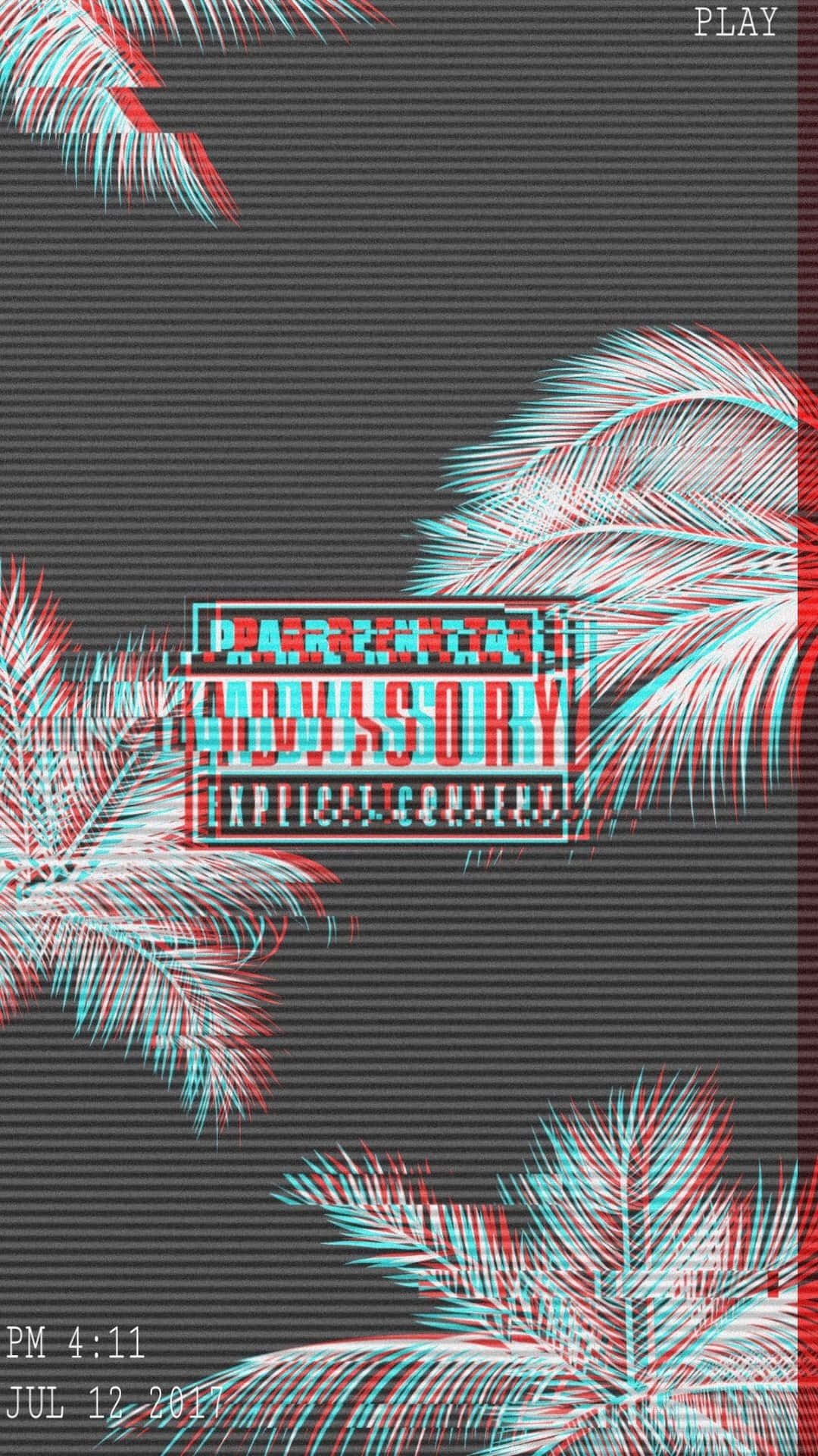 Glitch Effect Parental Advisory Background