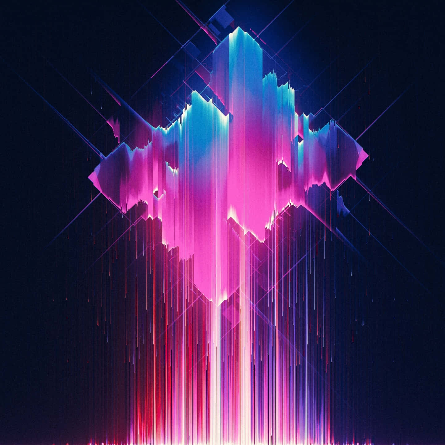 Glitch Effect Pink Cube Background