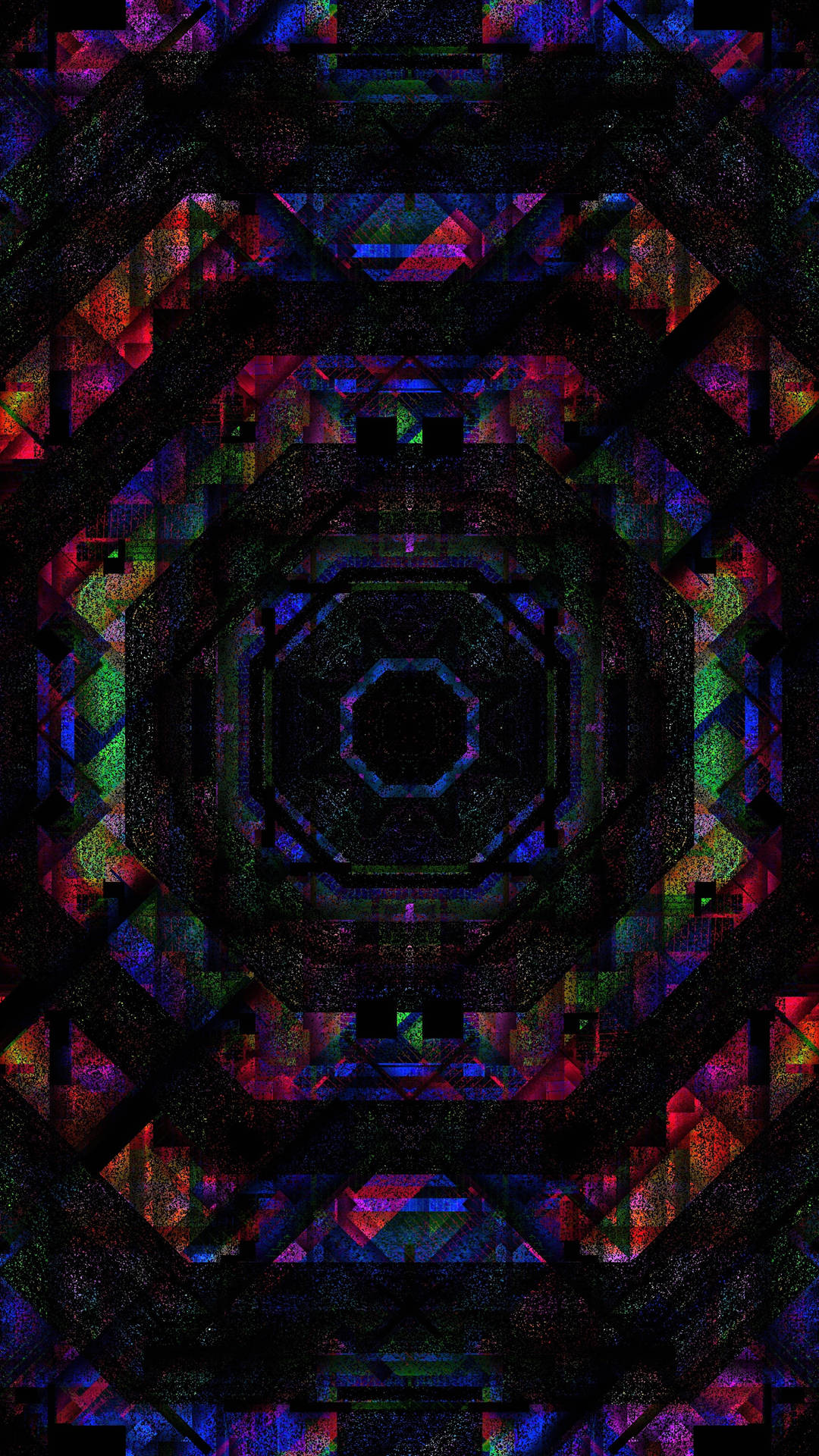 Glitch Geometric Pixel Art Background