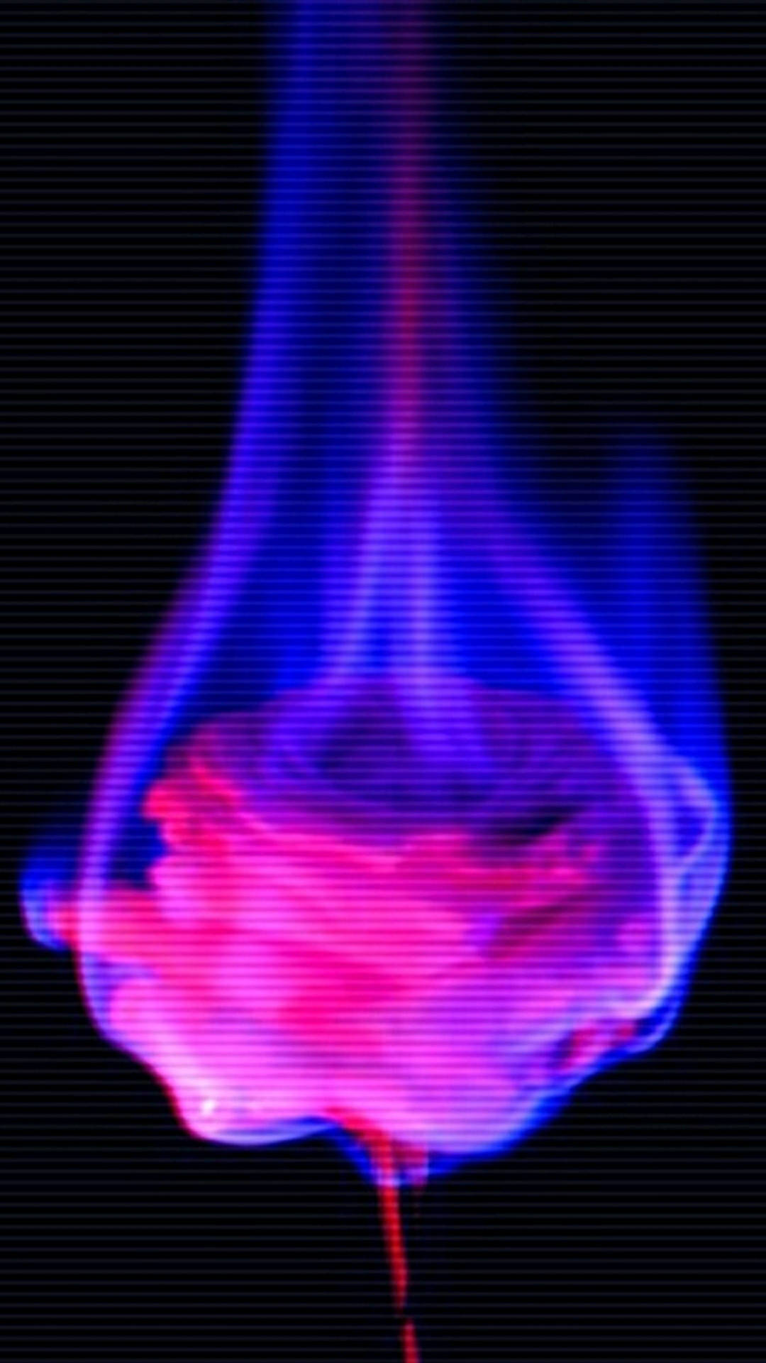 Glitch Rose And Fire Background